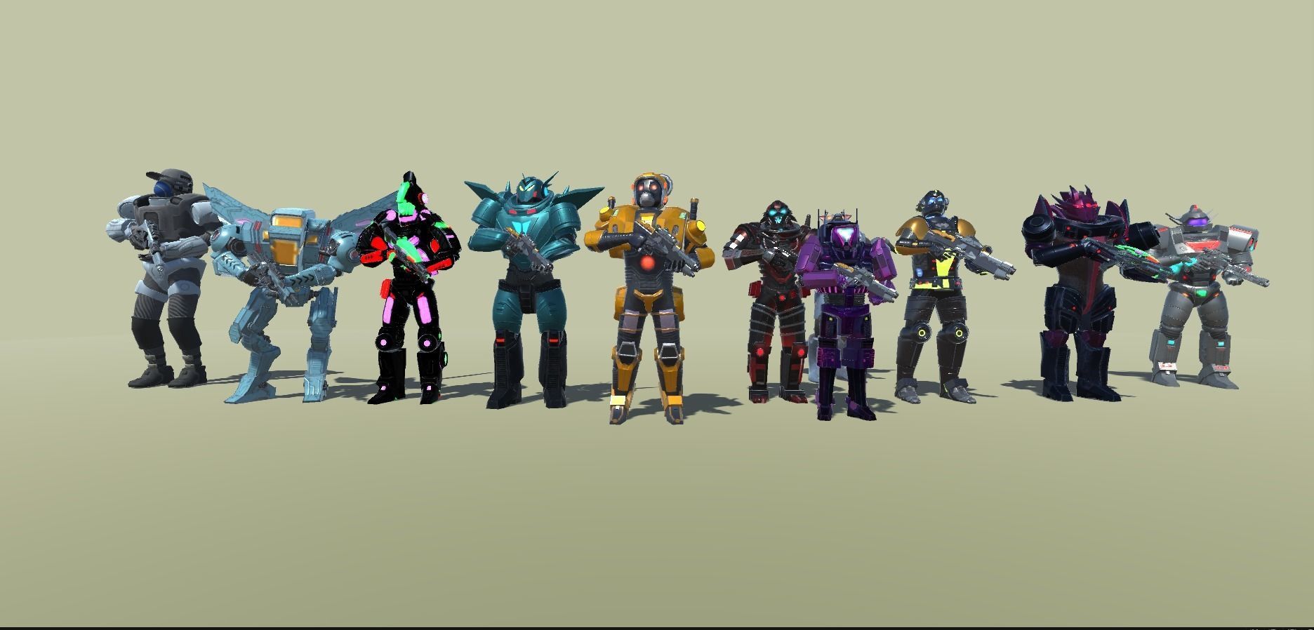 Sci-Fi Warrior Bots Low-poly 3D model_11