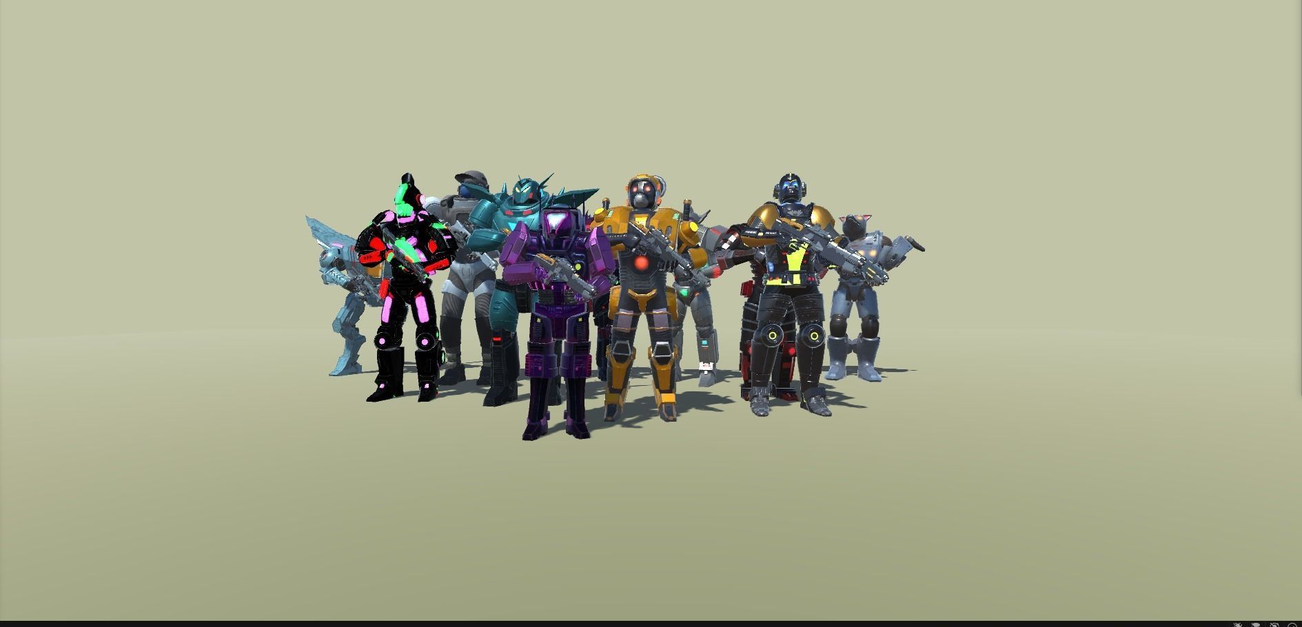 Sci-Fi Warrior Bots Low-poly 3D model_13