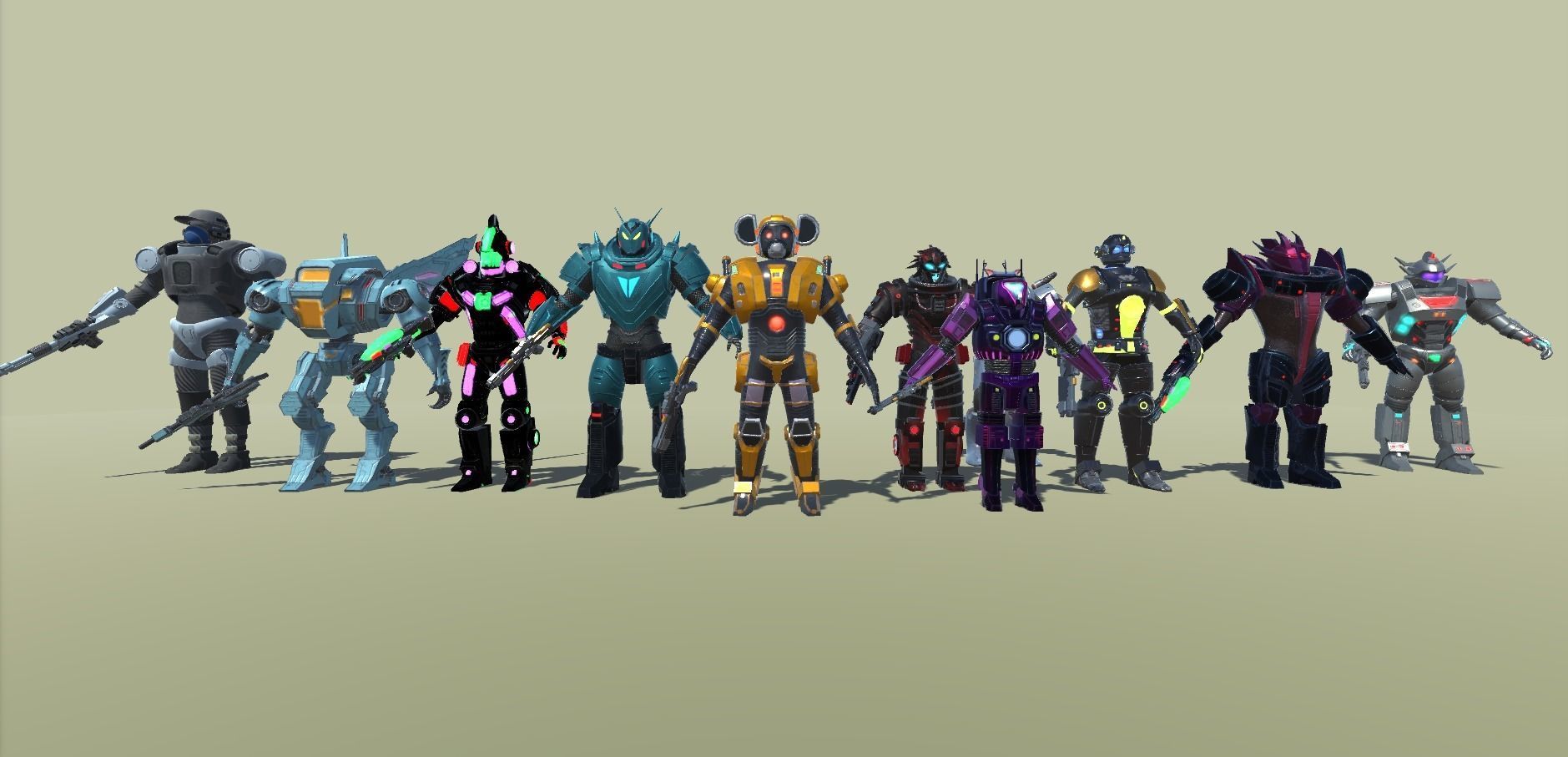 Sci-Fi Warrior Bots Low-poly 3D model_12