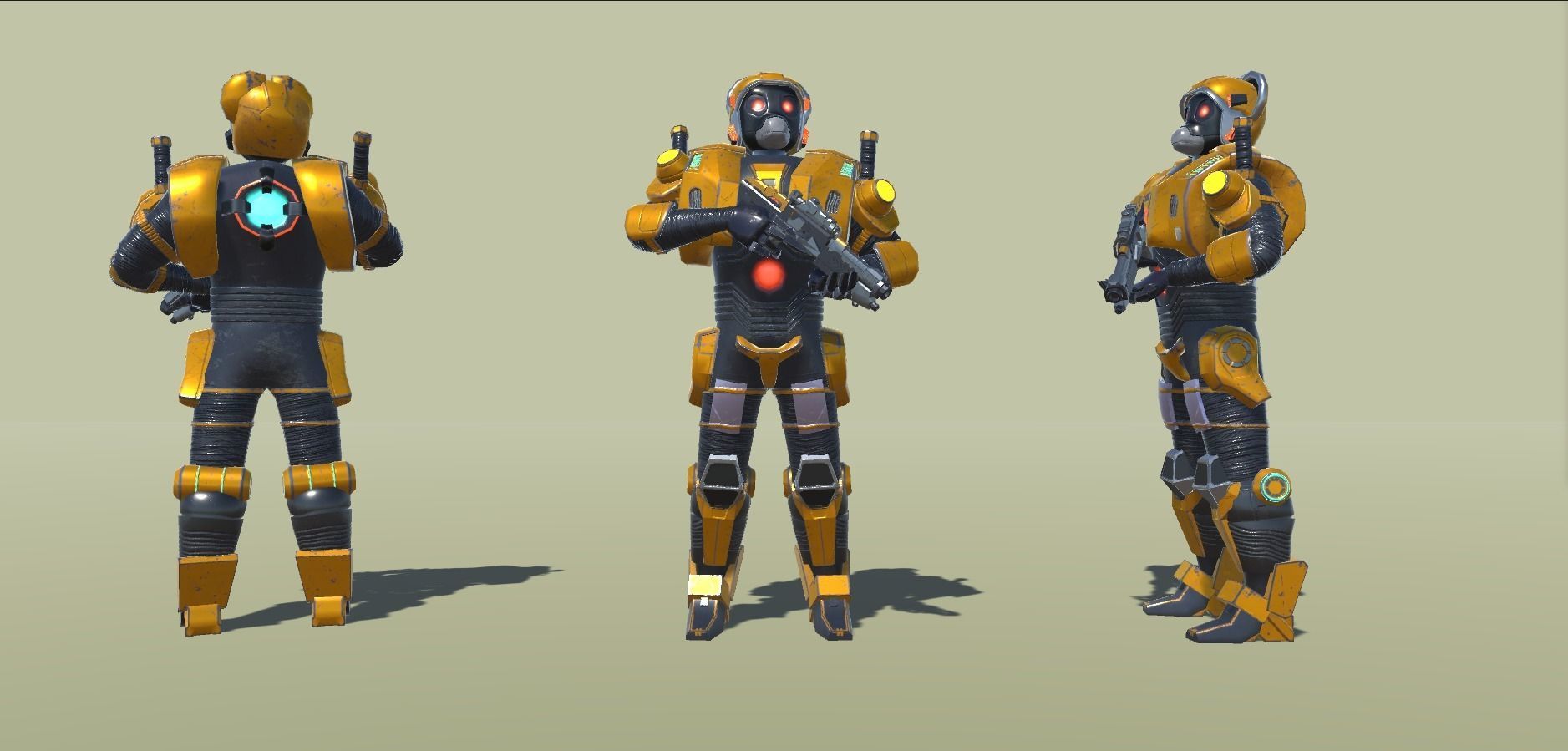 Sci-Fi Warrior Bots Low-poly 3D model_23