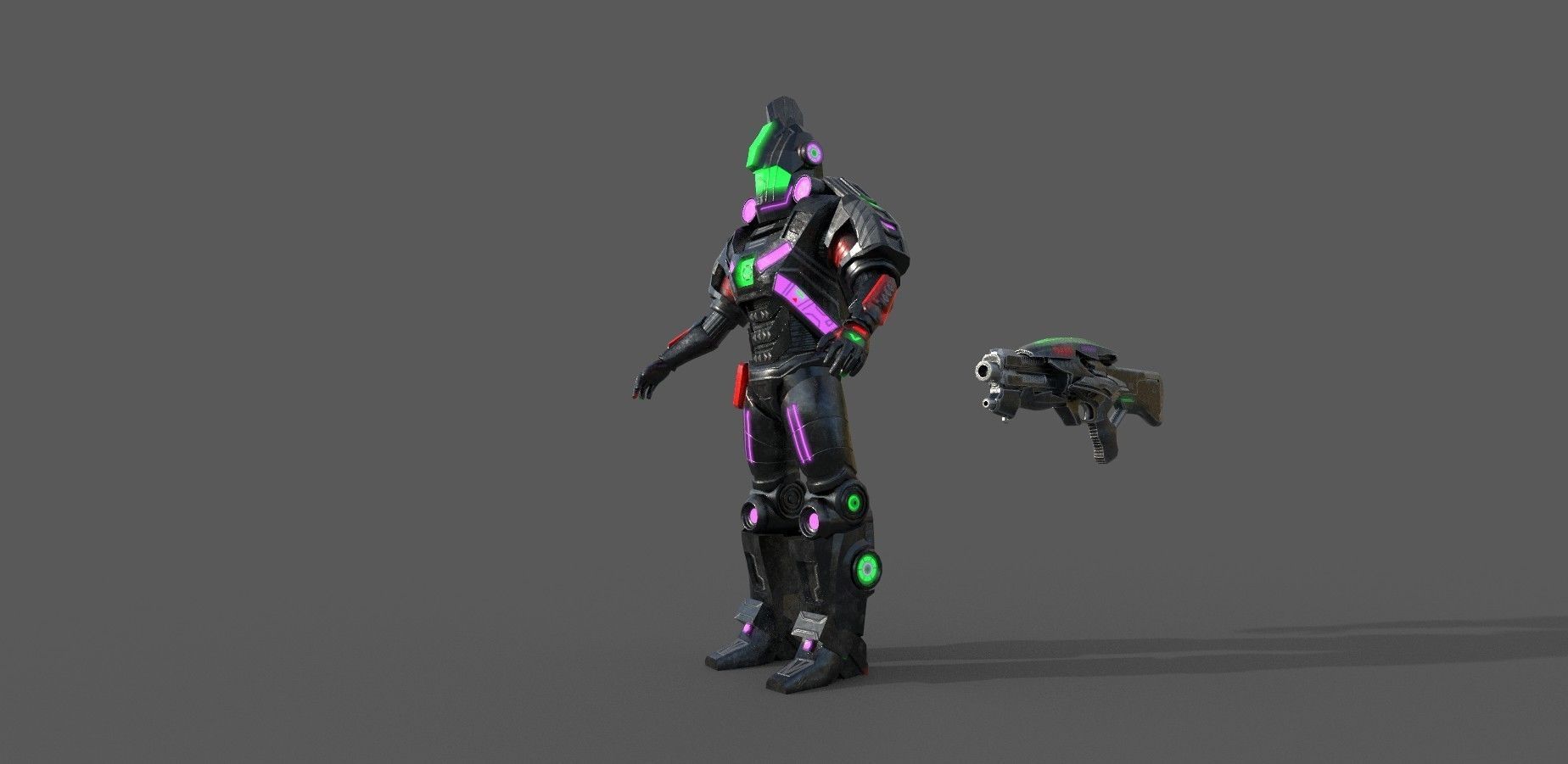 Sci-Fi Warrior Bots Low-poly 3D model_57