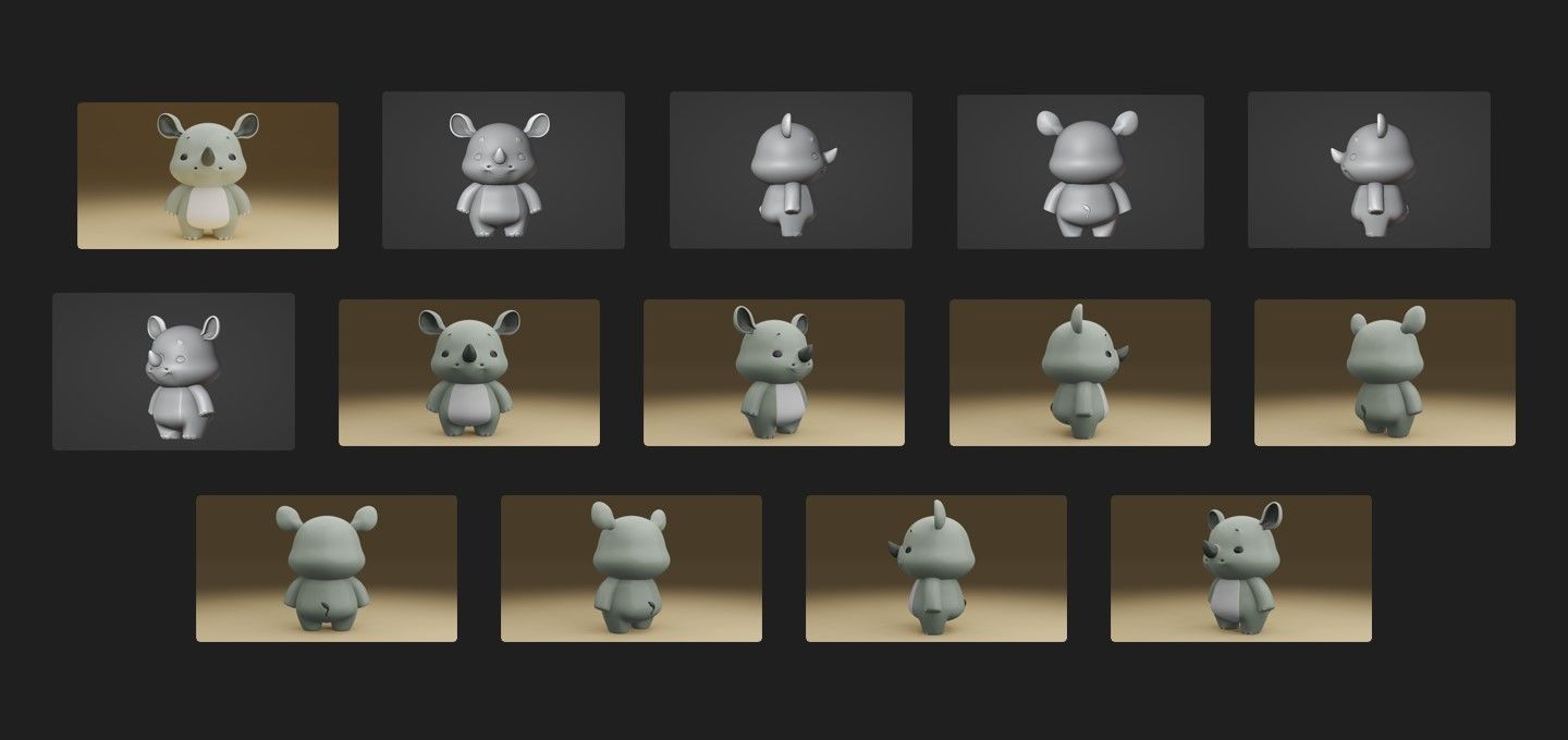 rhinoceros 3D print model_1