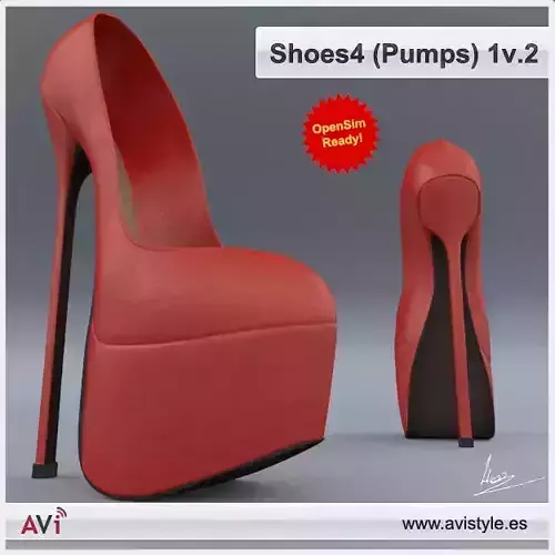 Shoe 4-1V2 Pumps Low-poly 3D model