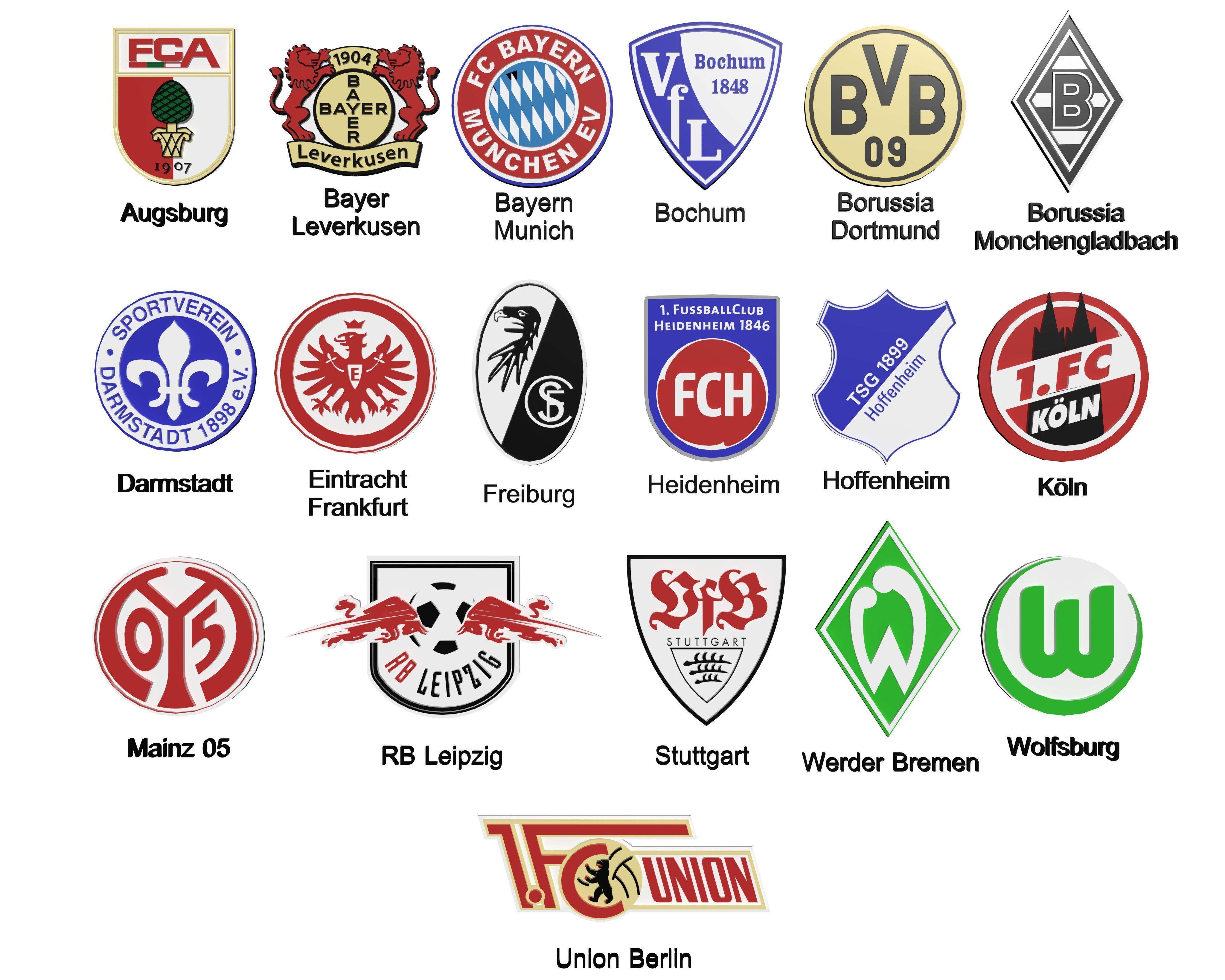 Bundesliga all logo teams printable and renderable 3D print model_56