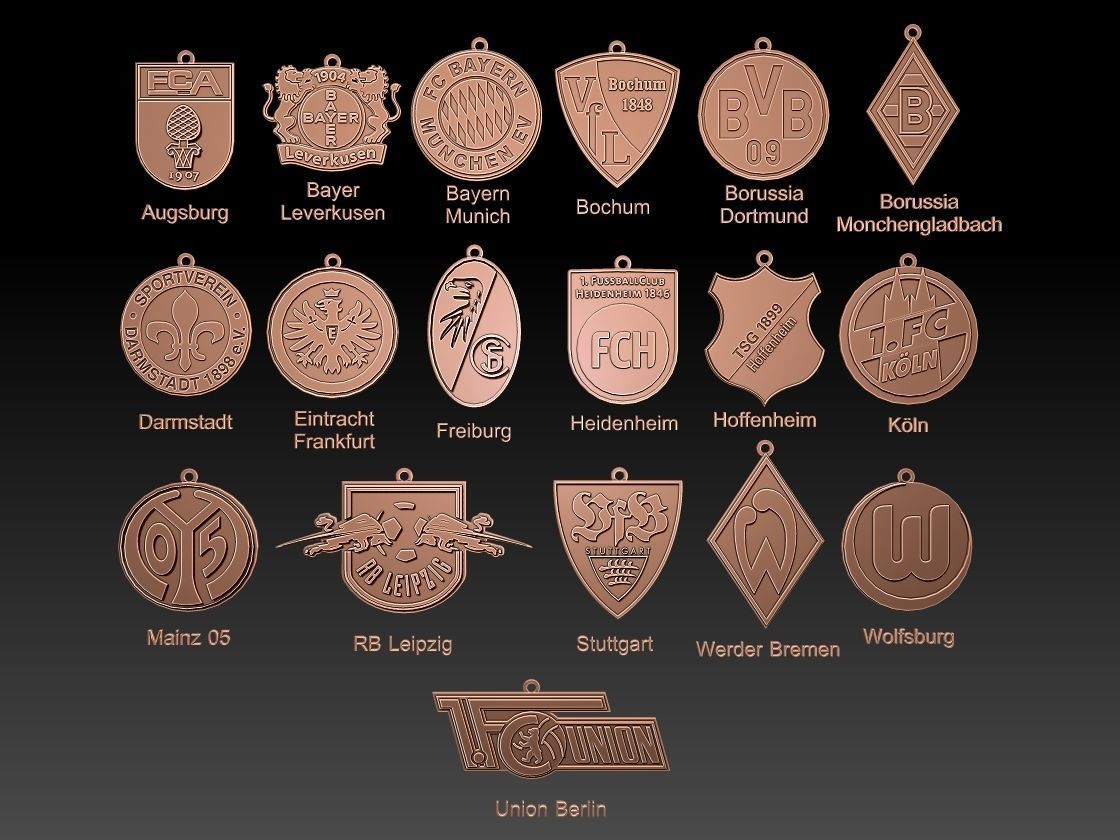 Bundesliga all logo teams printable and renderable 3D print model_14
