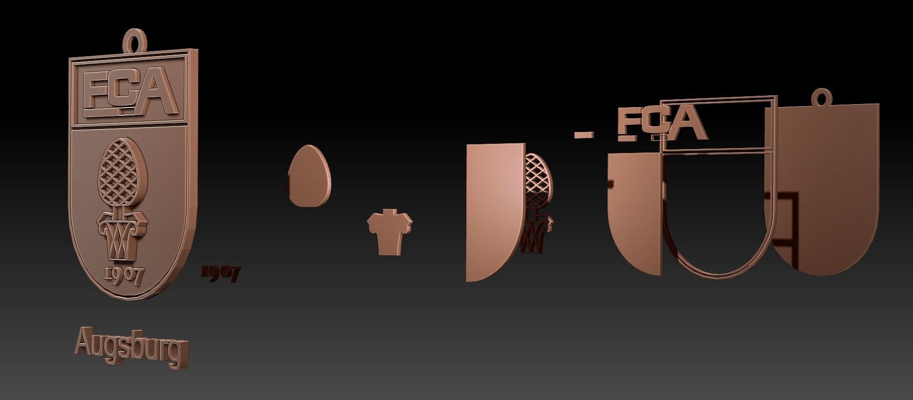 Bundesliga all logo teams printable and renderable 3D print model_47