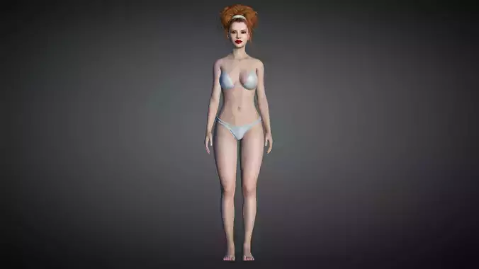 Realistic Female I Low-poly 3D model