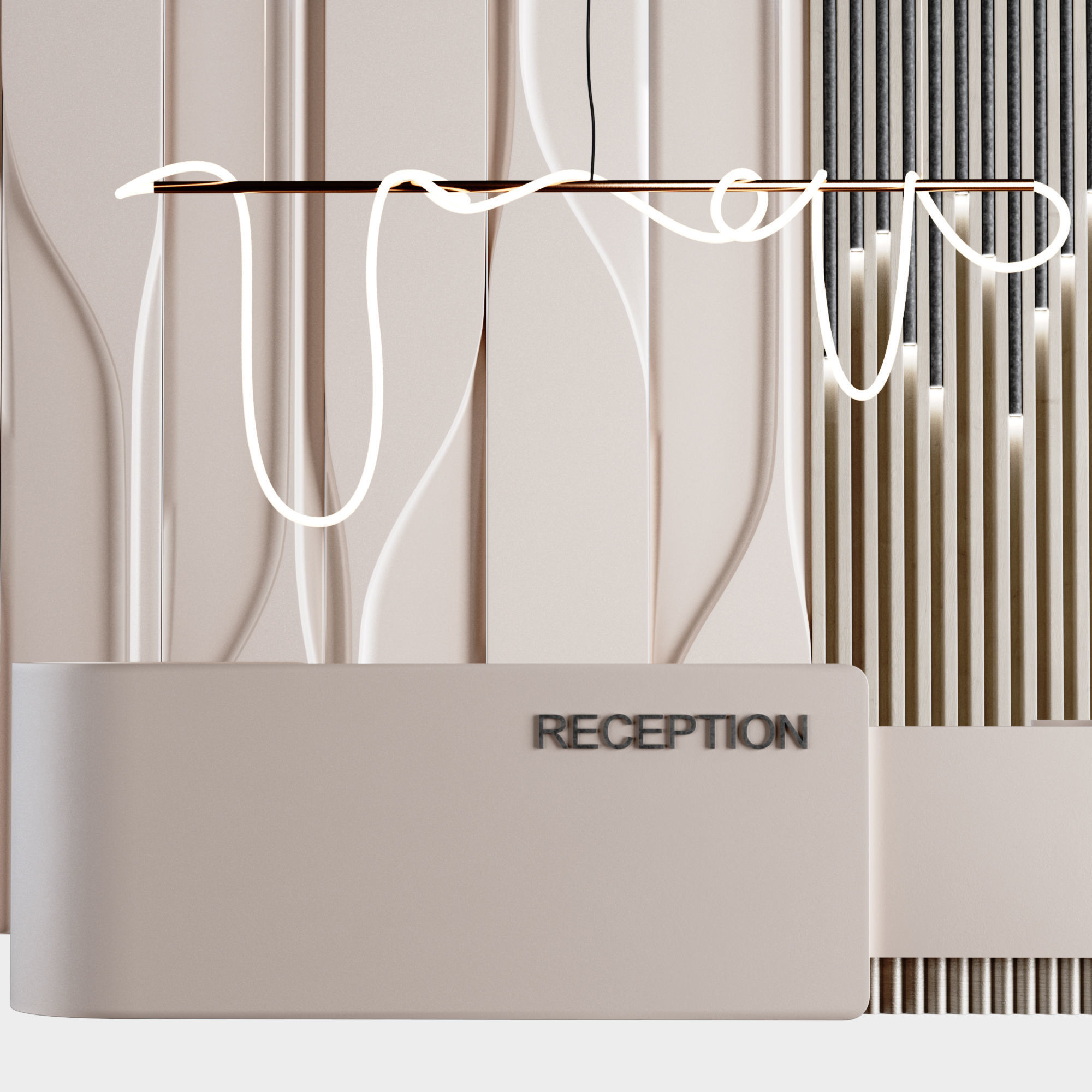 Reception Desk - Office 3D model_3