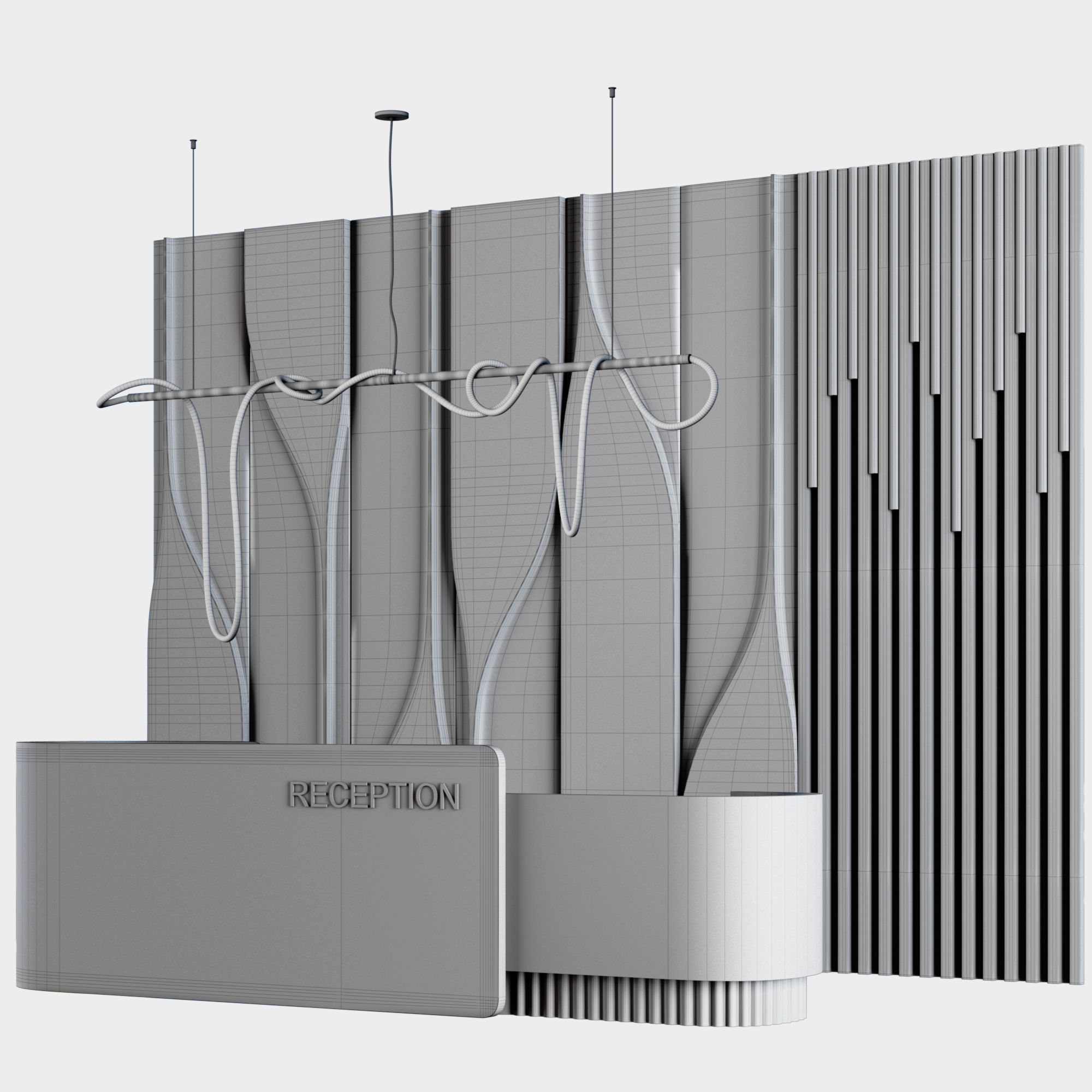 Reception Desk - Office 3D model_2