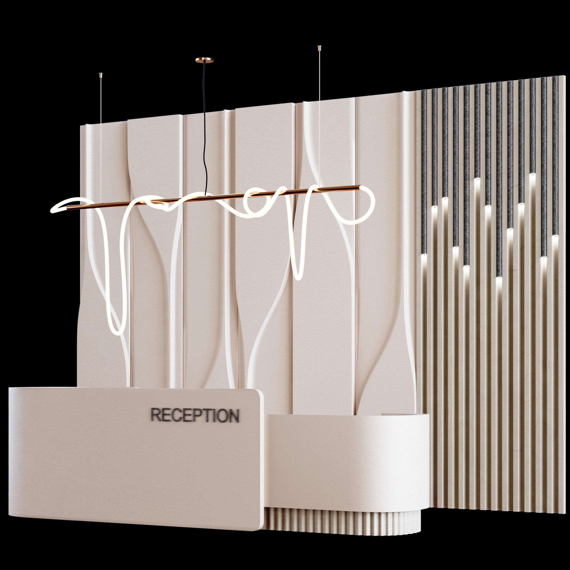 Reception Desk - Office 3D model_4