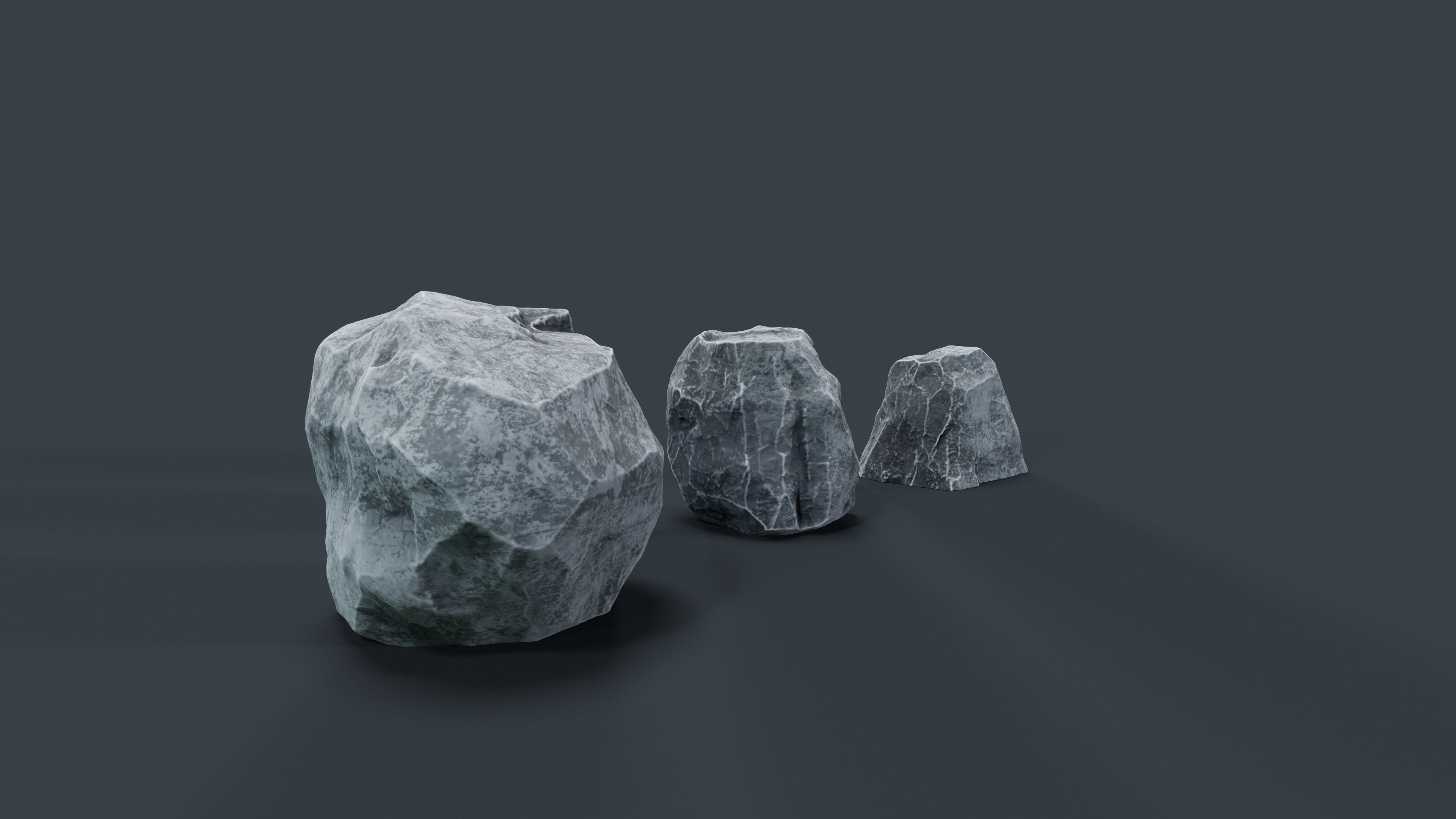 Rocks for the Game Engine Low-poly 3D model_3