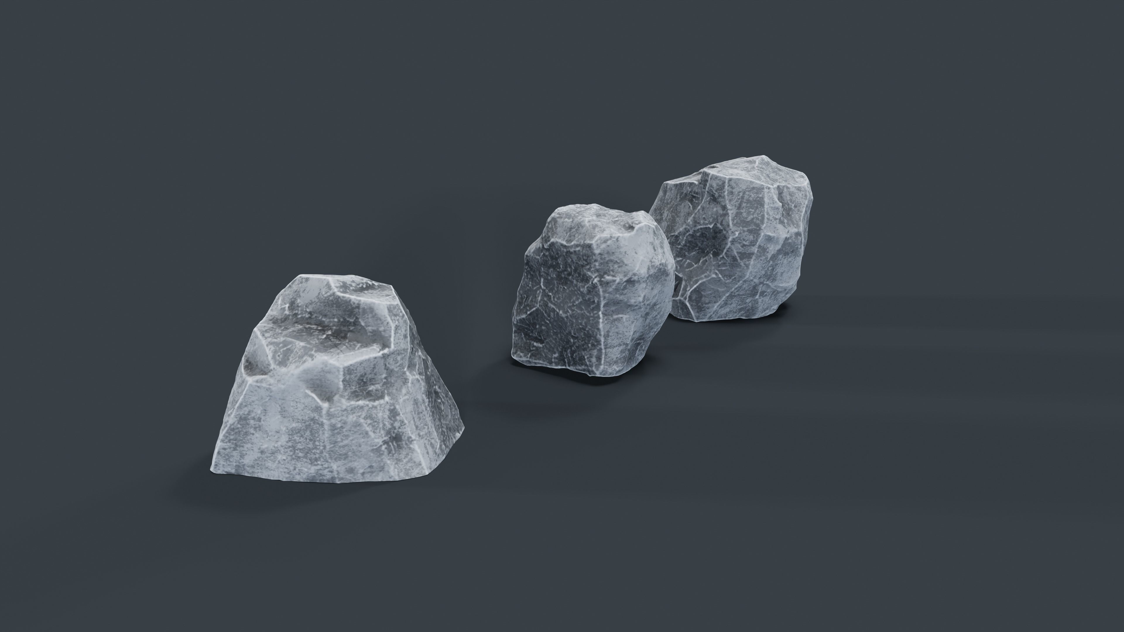 Rocks for the Game Engine Low-poly 3D model_4