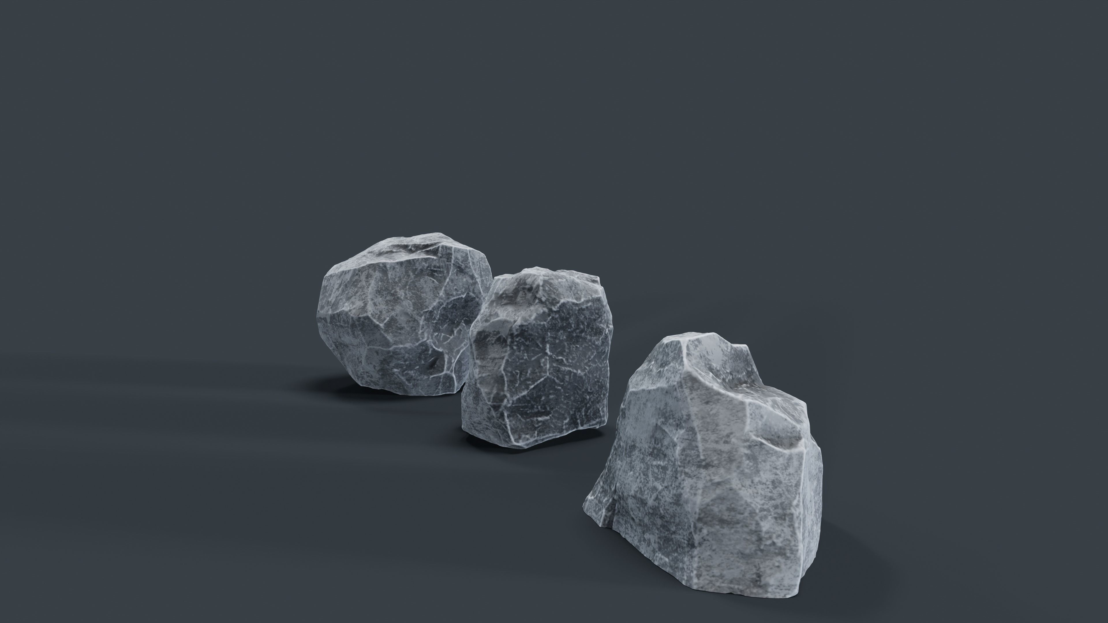 Rocks for the Game Engine Low-poly 3D model_2