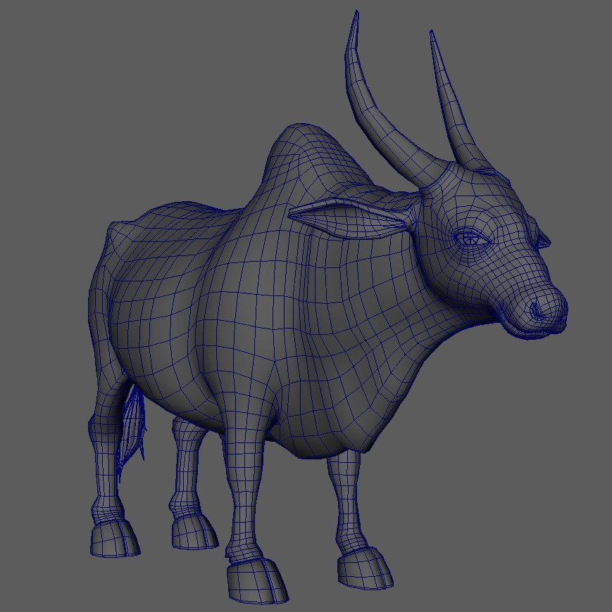 Indian Bull Rigged 3D model_6