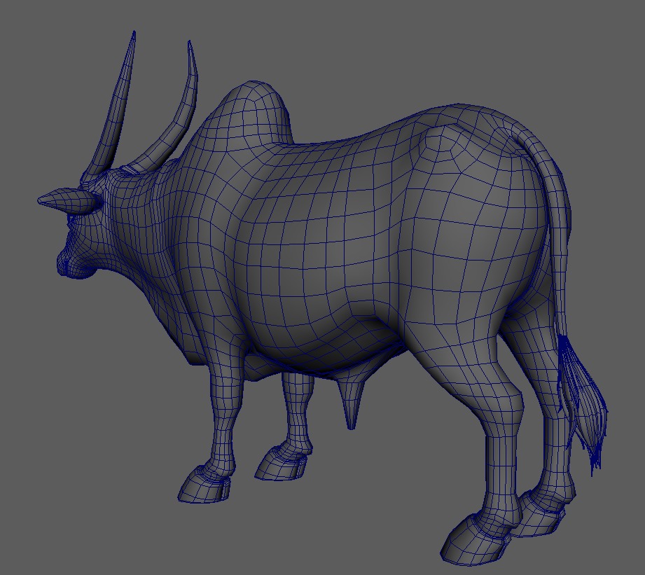 Indian Bull Rigged 3D model_7
