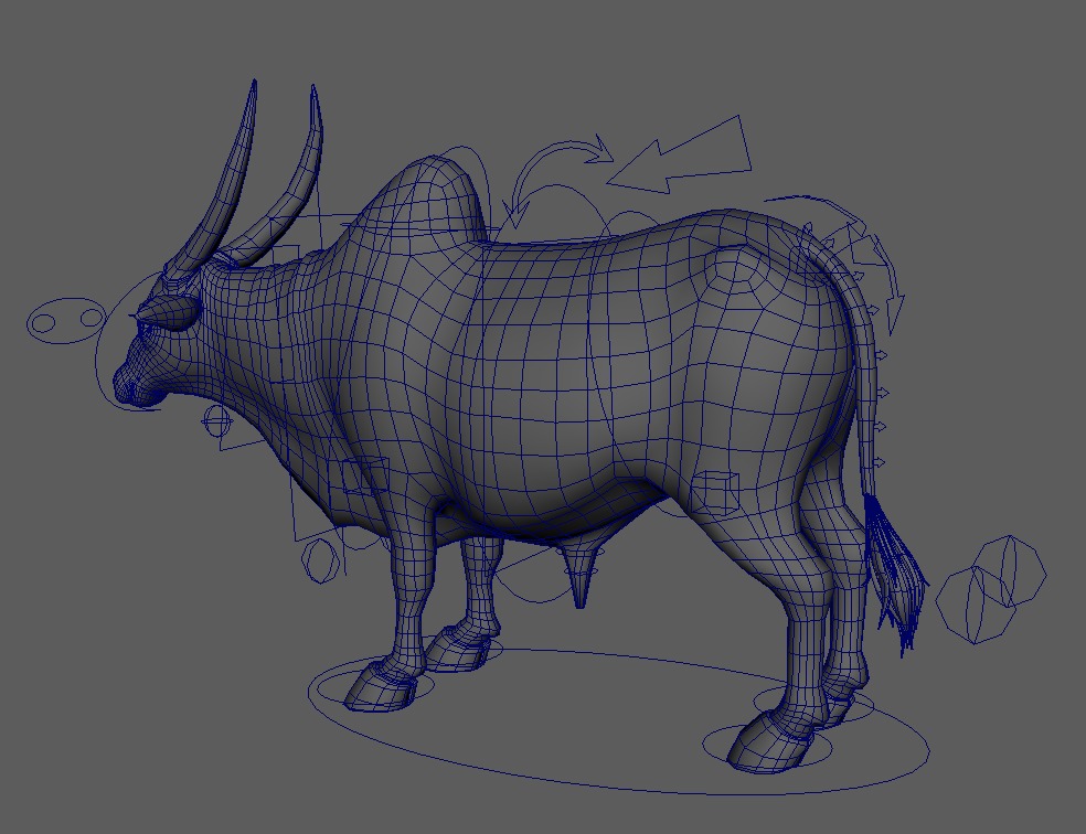 Indian Bull Rigged 3D model_9
