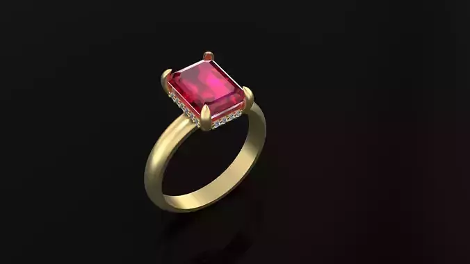 Ring Emerald 3D print model