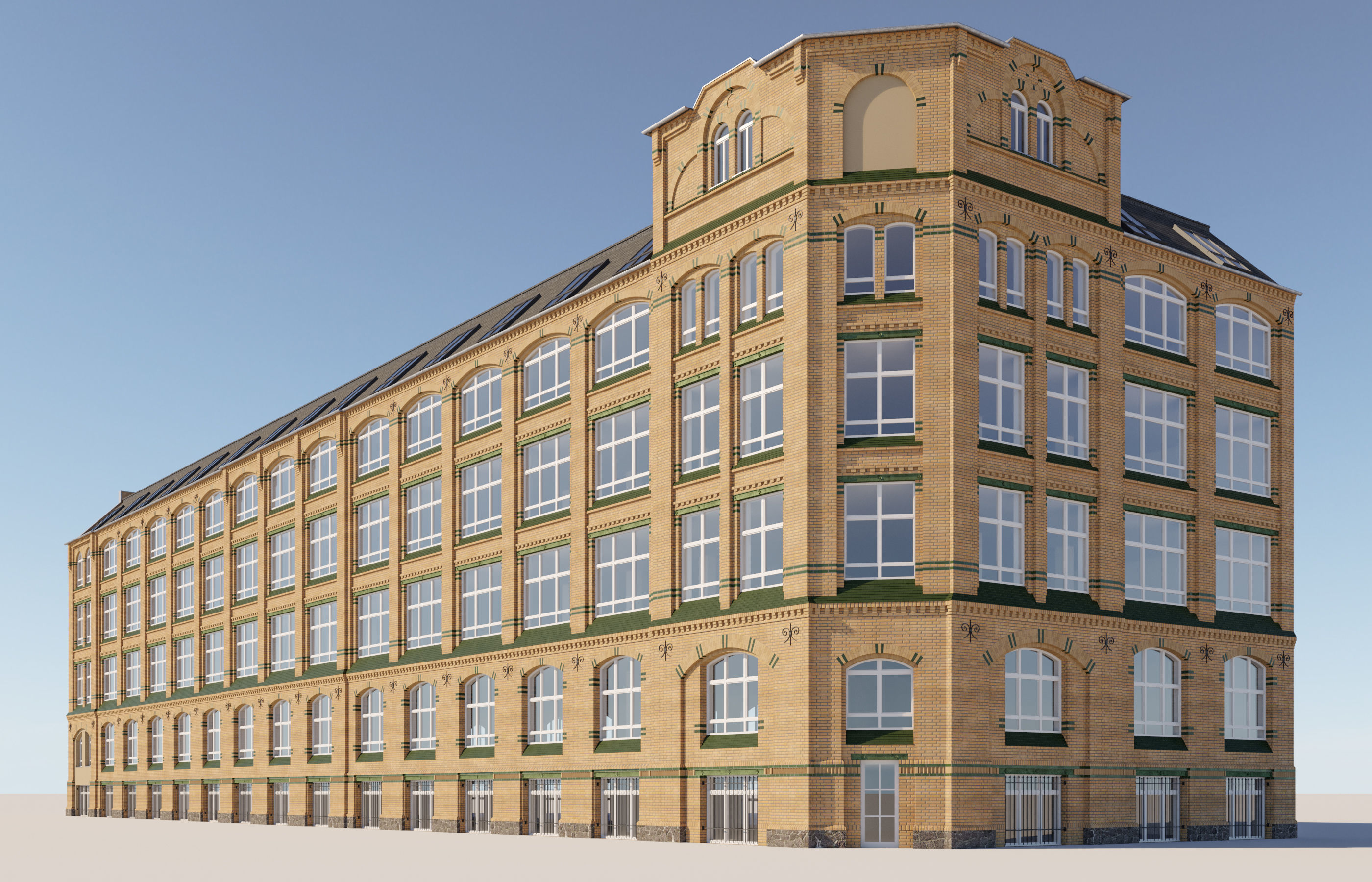 German Loft Building 3D model_1