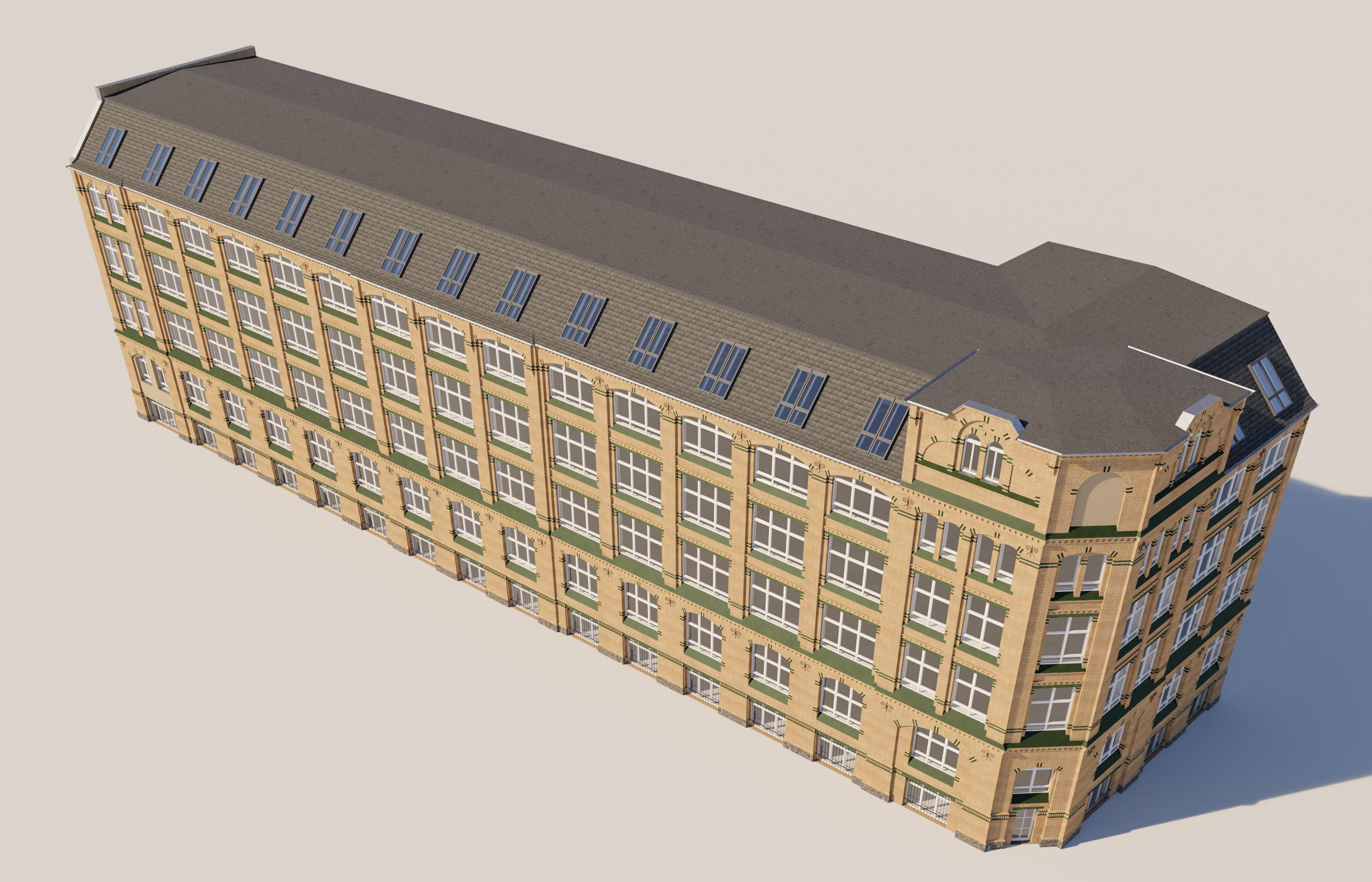 German Loft Building 3D model_2
