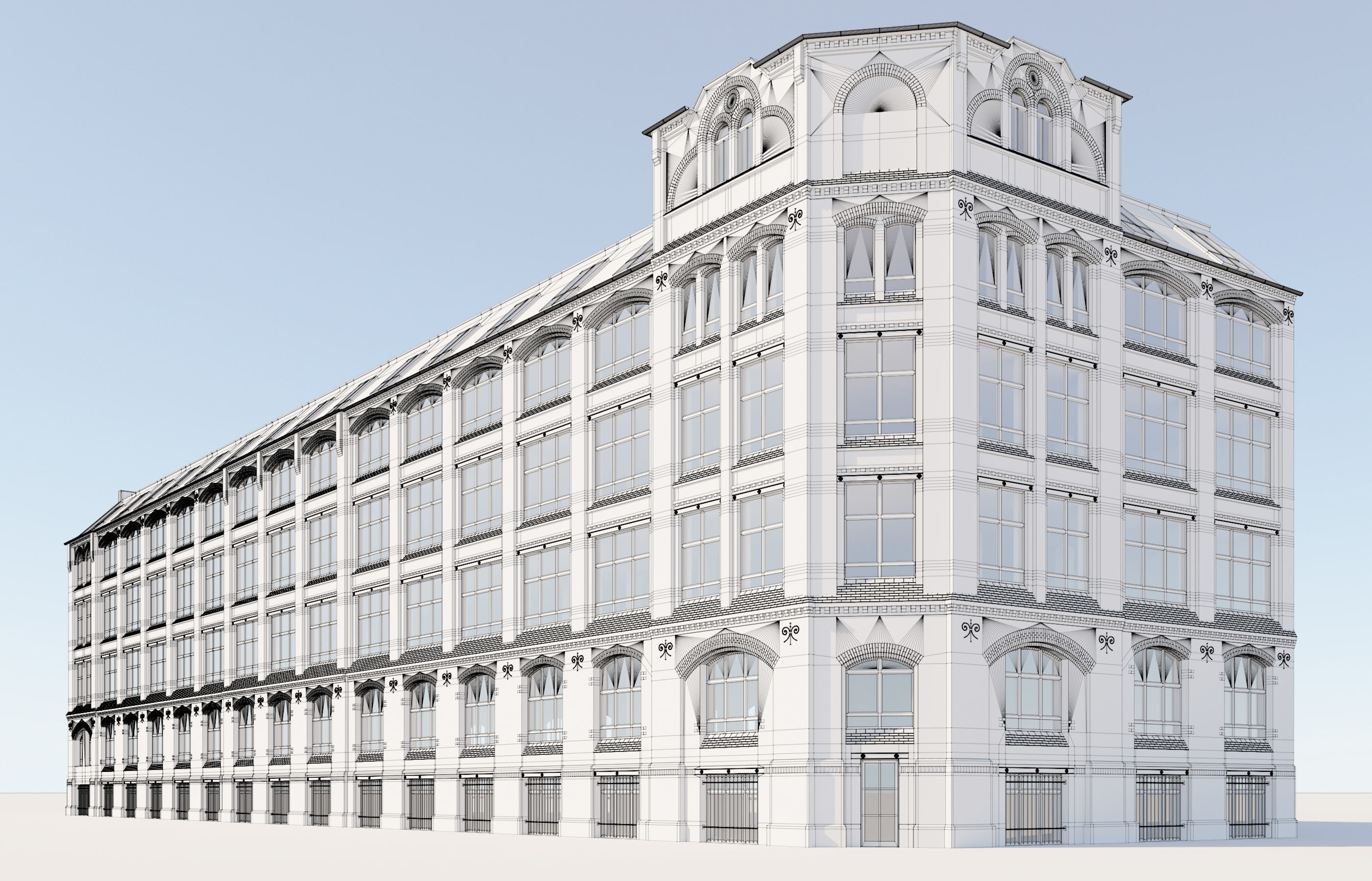 German Loft Building 3D model_8