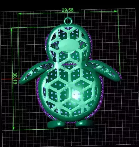 3d penguin pendant model