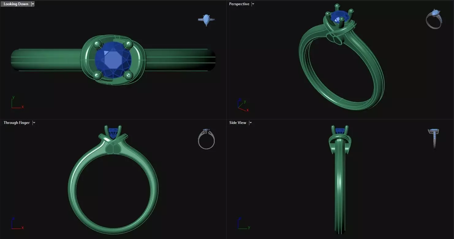 Inverted Heart Gallery Engagement Ring 3D print model