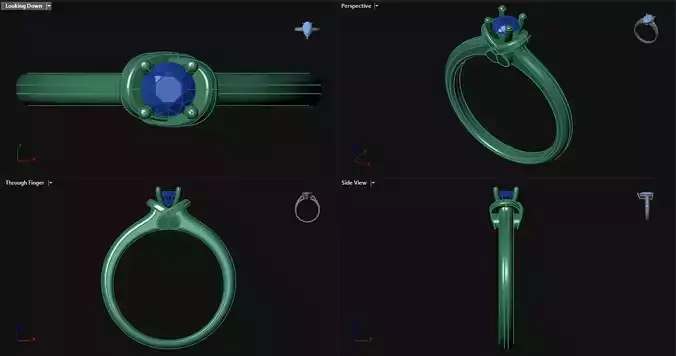 Inverted Heart Gallery Engagement Ring