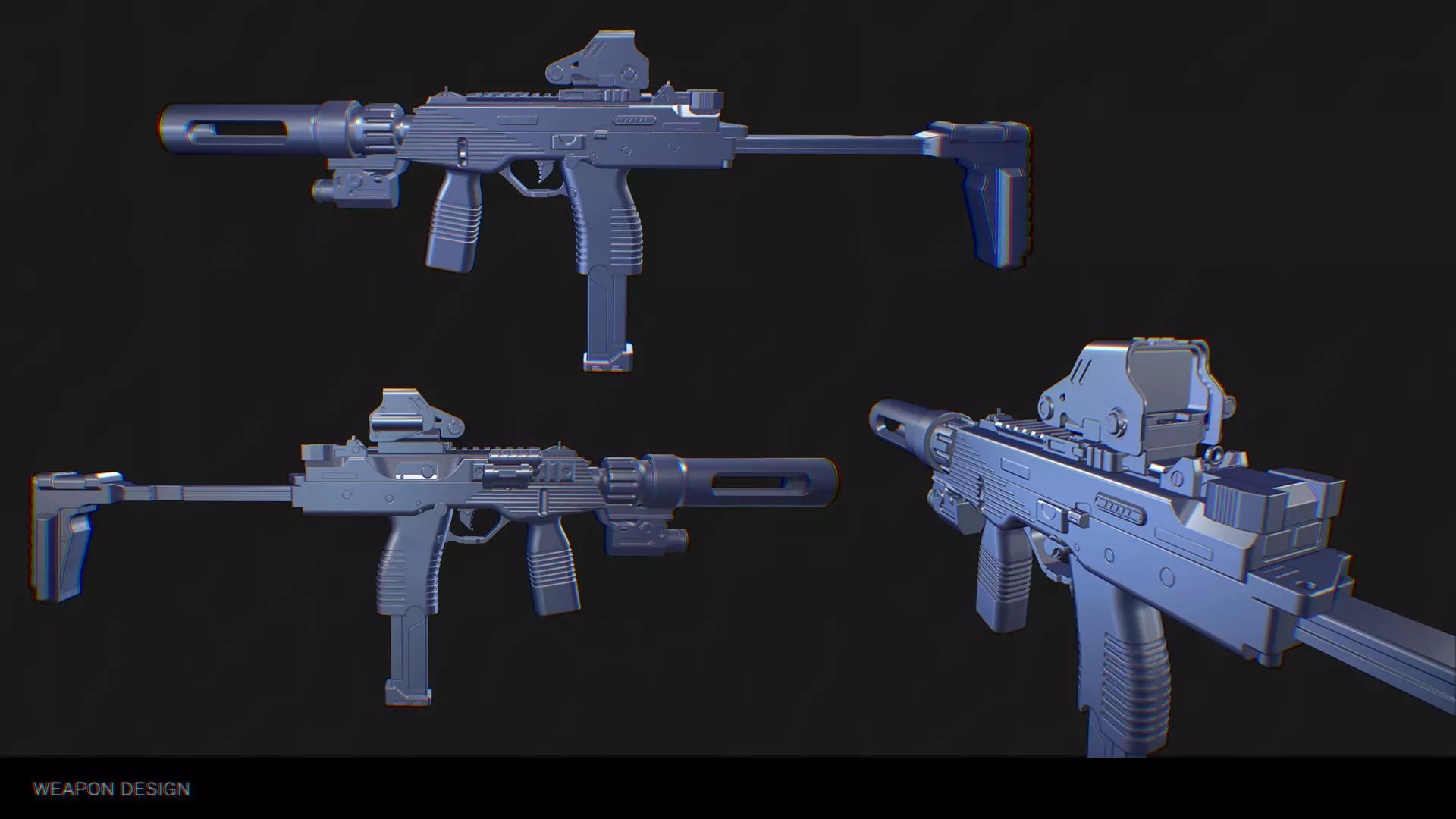 MP9 low Low-poly 3D model