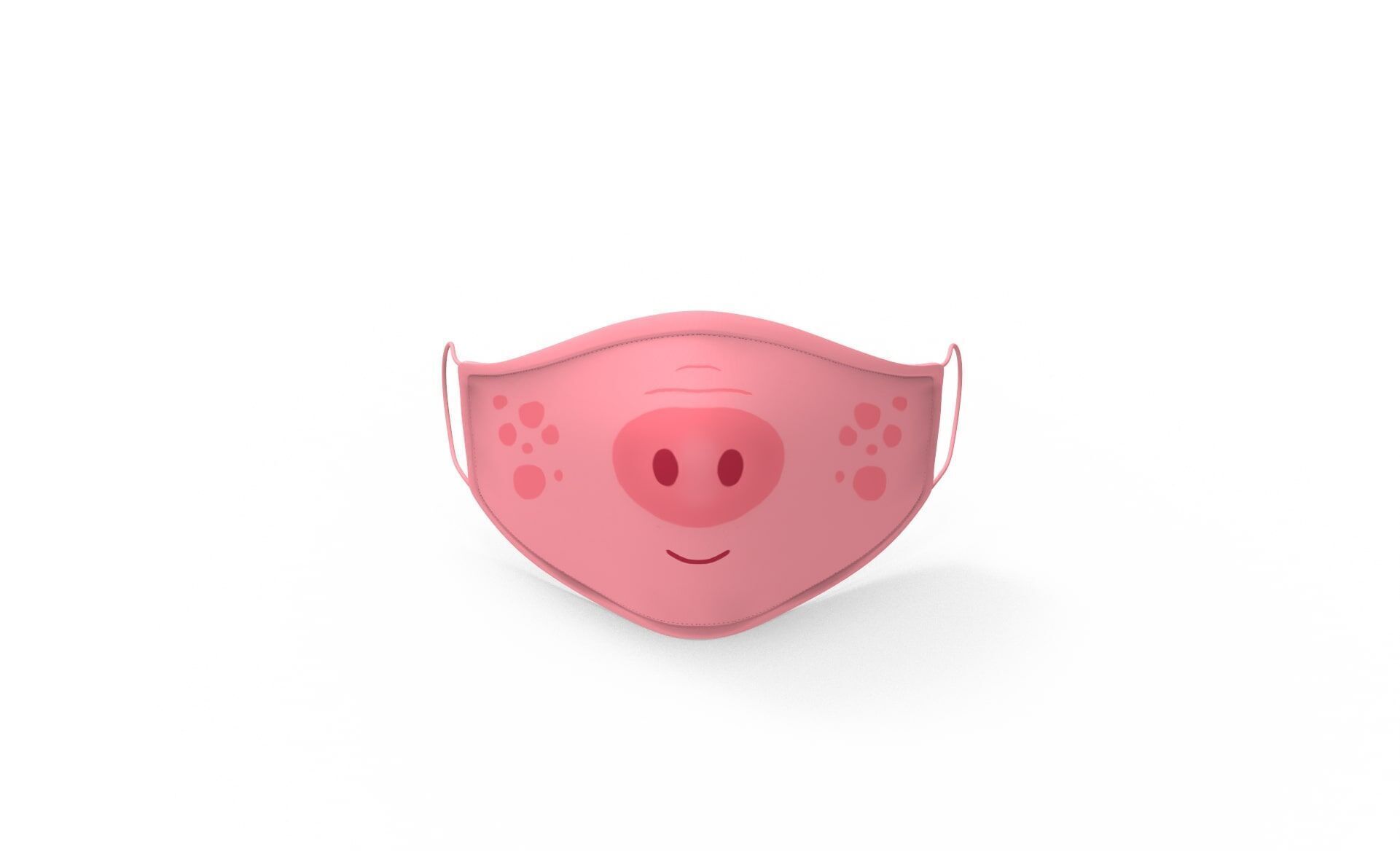 Cartoon Pig face mask animal  Low-poly 3D model_14