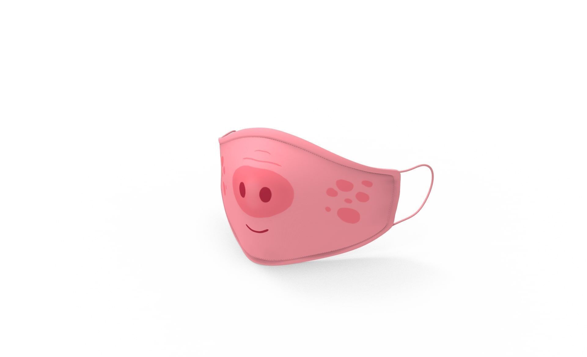 Cartoon Pig face mask animal  Low-poly 3D model_1