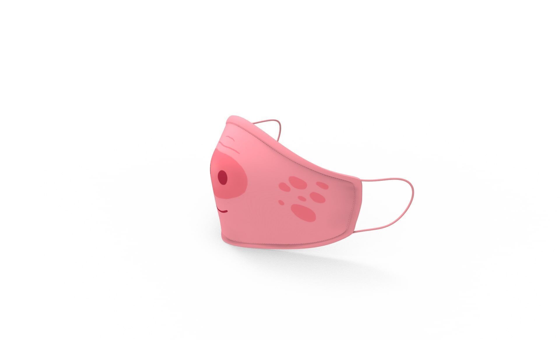 Cartoon Pig face mask animal  Low-poly 3D model_2