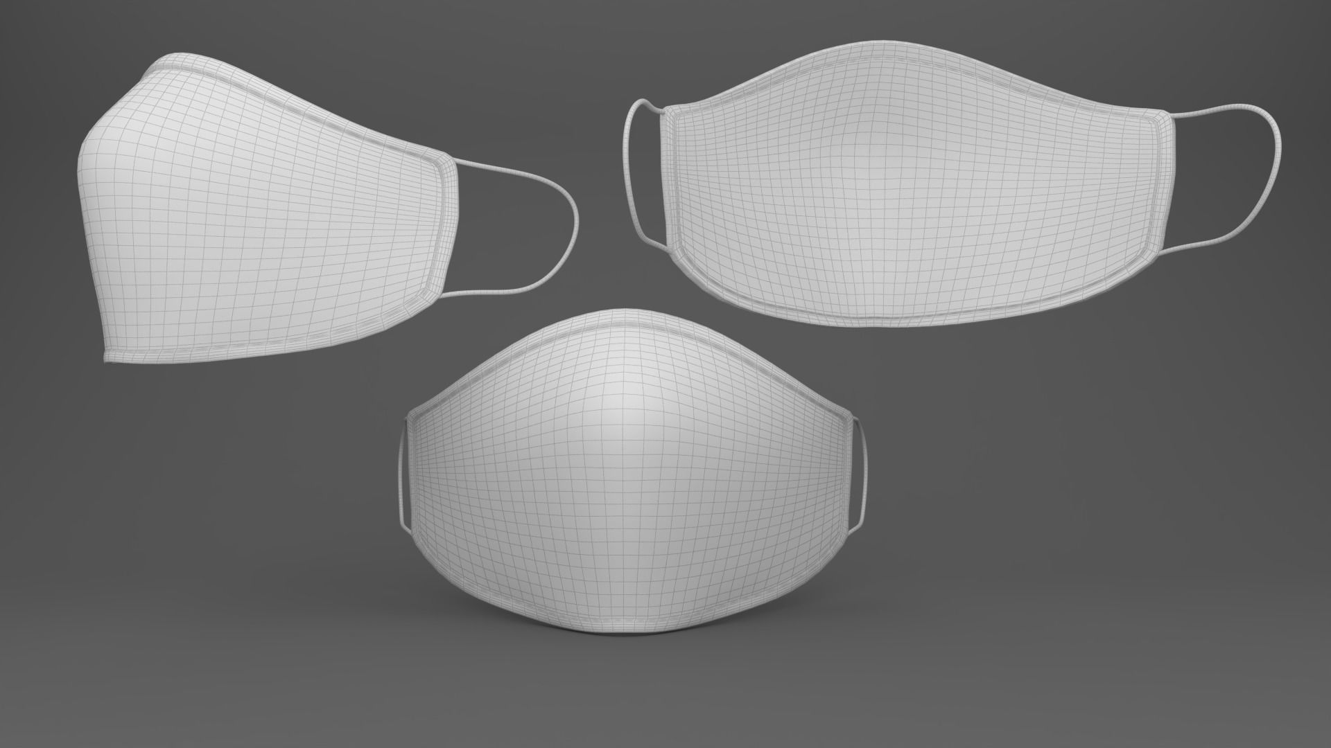 Cartoon Pig face mask animal  Low-poly 3D model_8