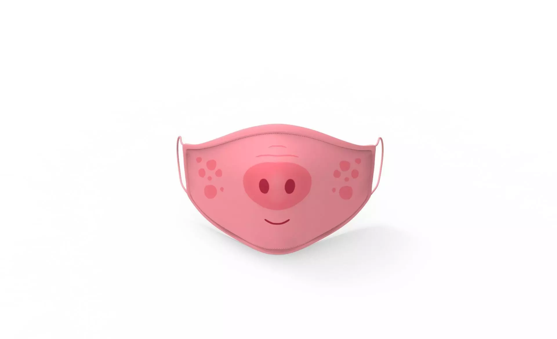 Cartoon Pig face mask animal  Low-poly 3D model_0