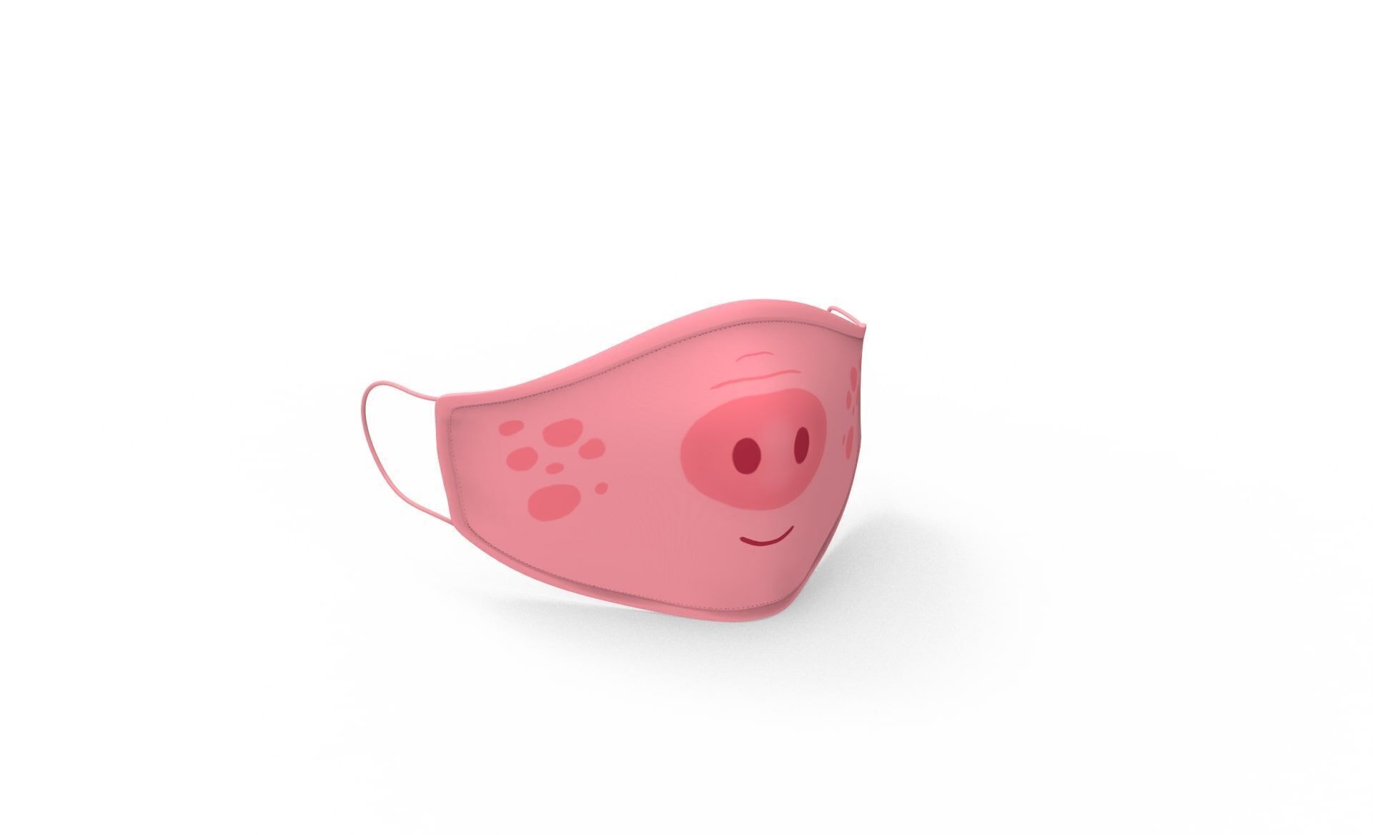 Cartoon Pig face mask animal  Low-poly 3D model_13