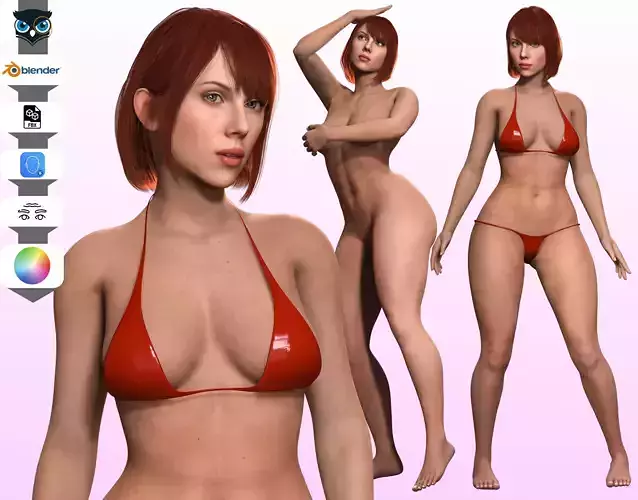Scarlett- Realistic Woman Hd Ready To Render Low-poly 3D model