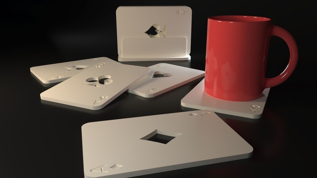 Card Game Coasters 3D print model_2
