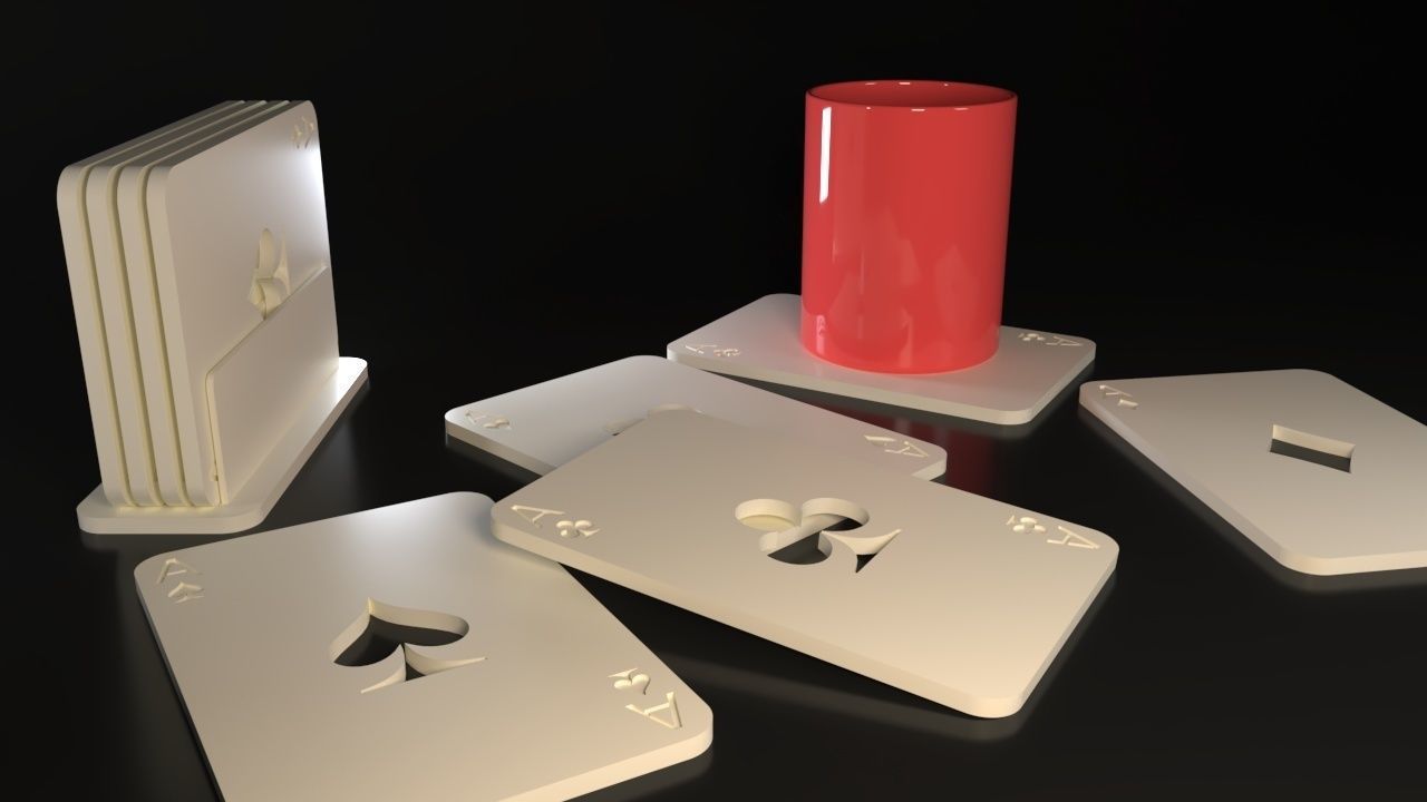 Card Game Coasters 3D print model_3