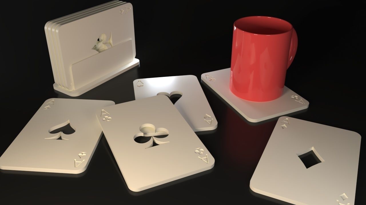 Card Game Coasters 3D print model_1