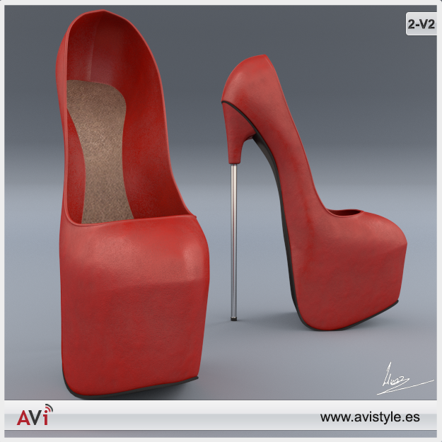 Shoe 4-2V2 Pumps Low-poly 3D model_2