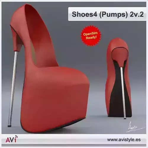 Shoe 4-2V2 Pumps Low-poly 3D model