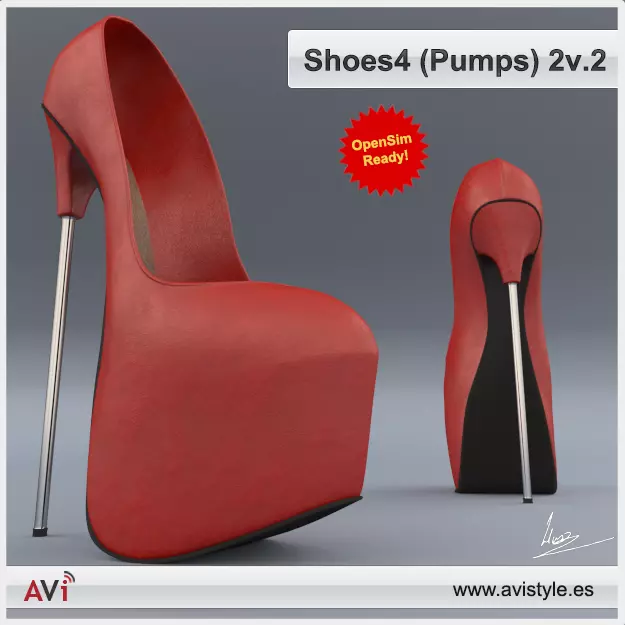 Shoe 4-2V2 Pumps Low-poly 3D model_0