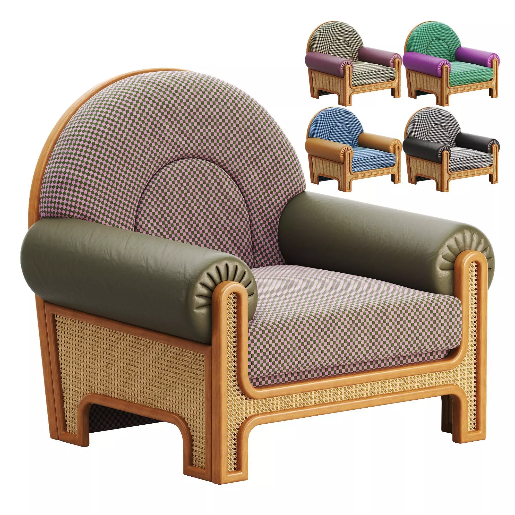 N-GENE ARMCHAIR CHERRY Low-poly 3D model