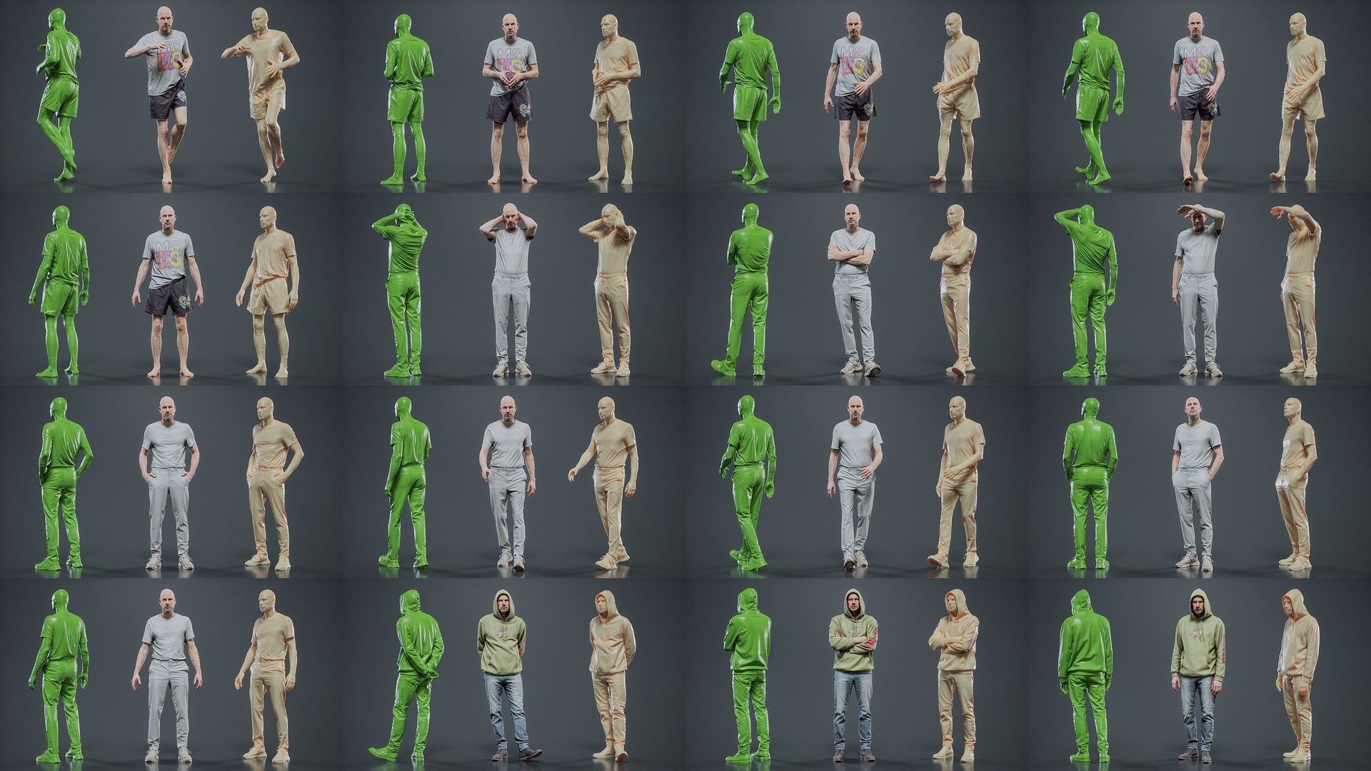 69 Male Characters RAW Scan 3D Model Collection_2