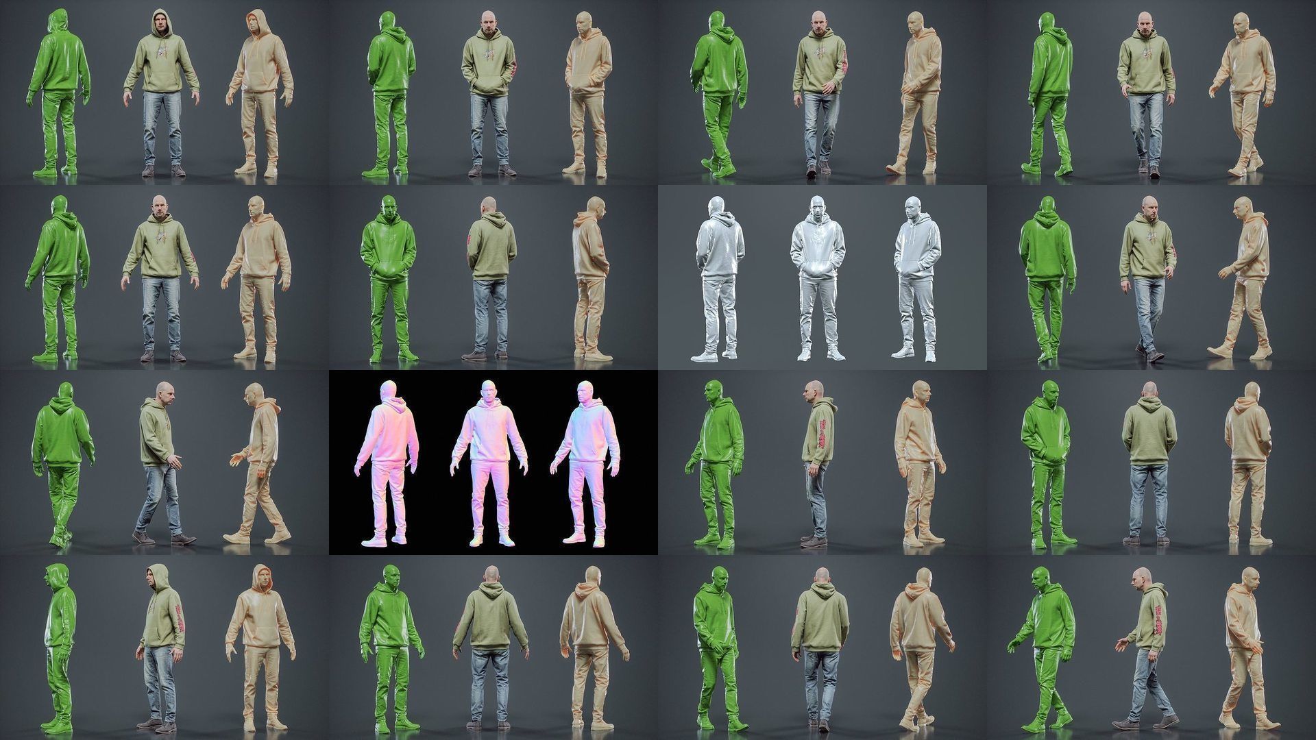 69 Male Characters RAW Scan 3D Model Collection_3