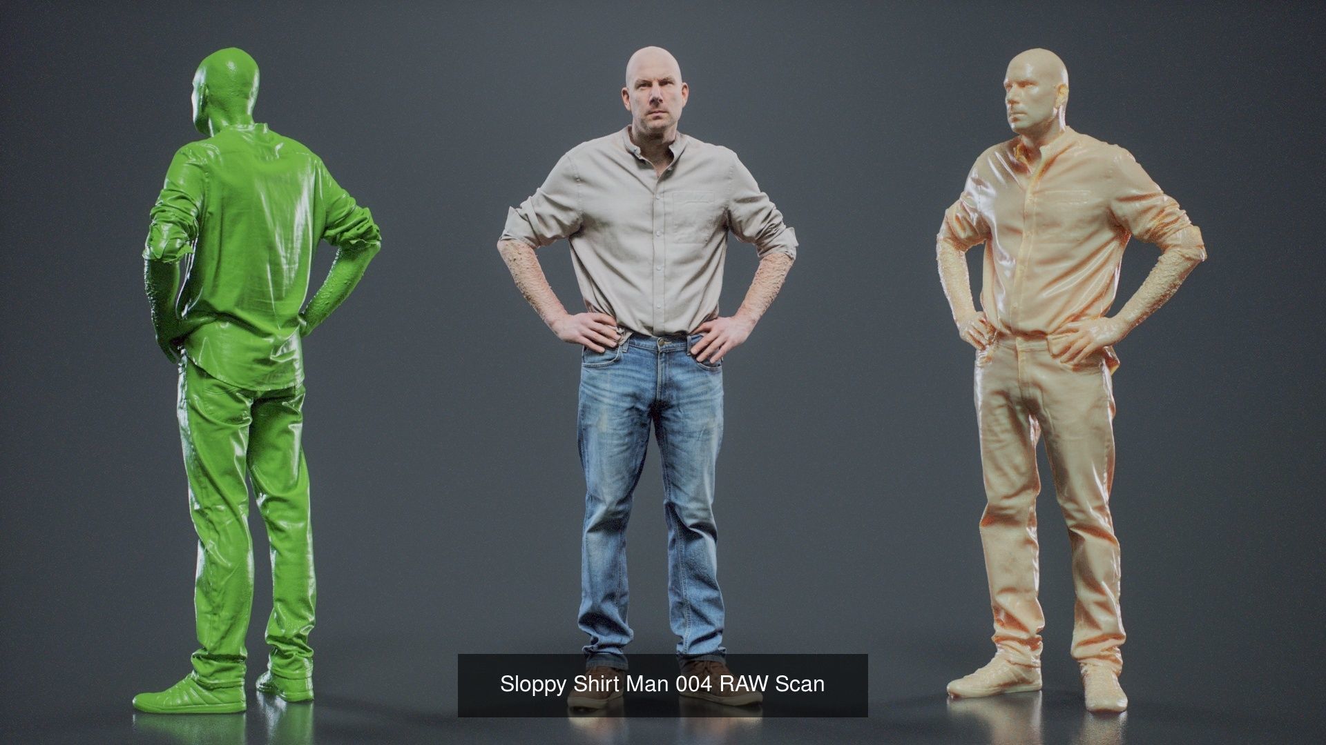 69 Male Characters RAW Scan 3D Model Collection_4