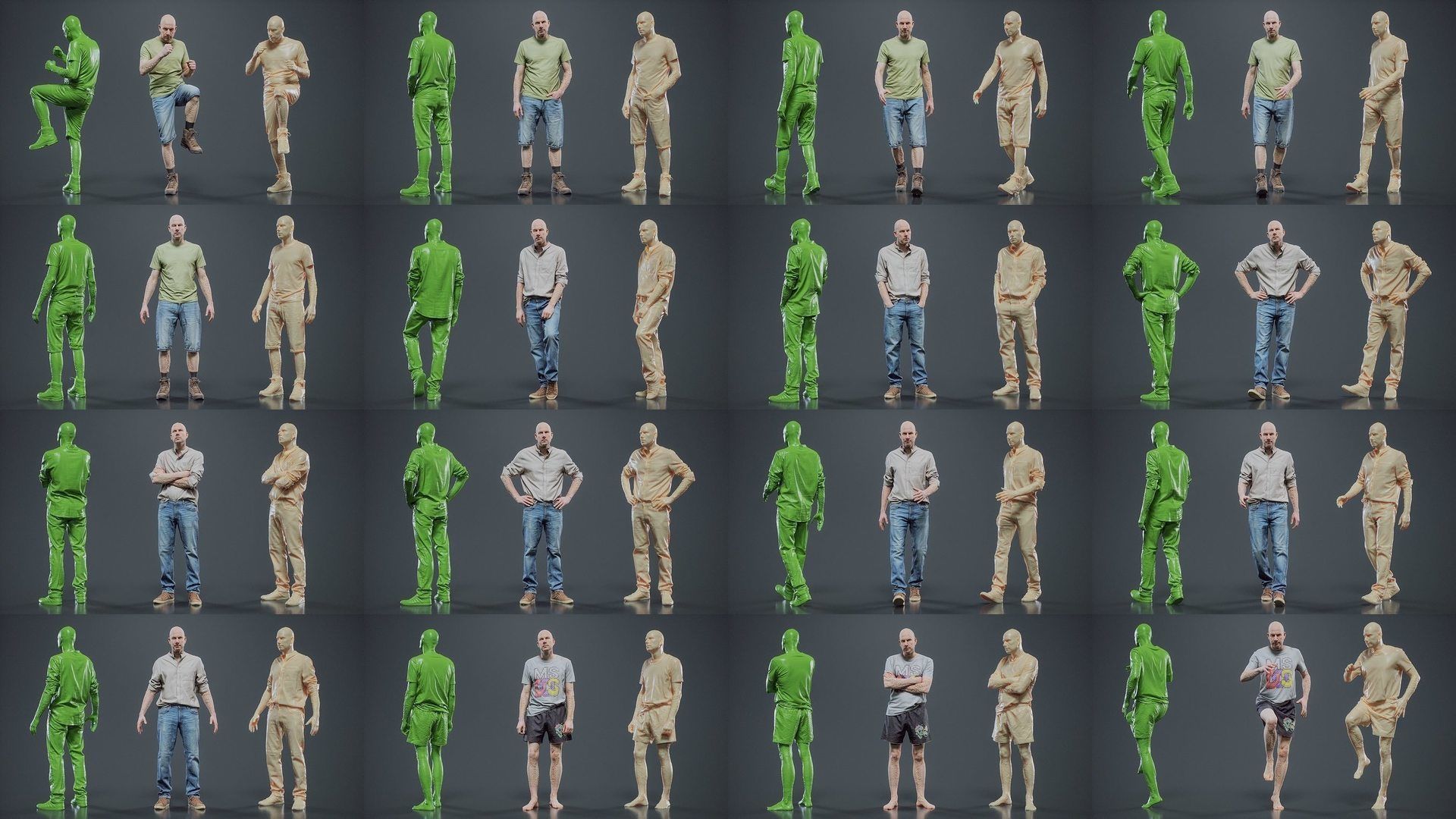 69 Male Characters RAW Scan 3D Model Collection_1