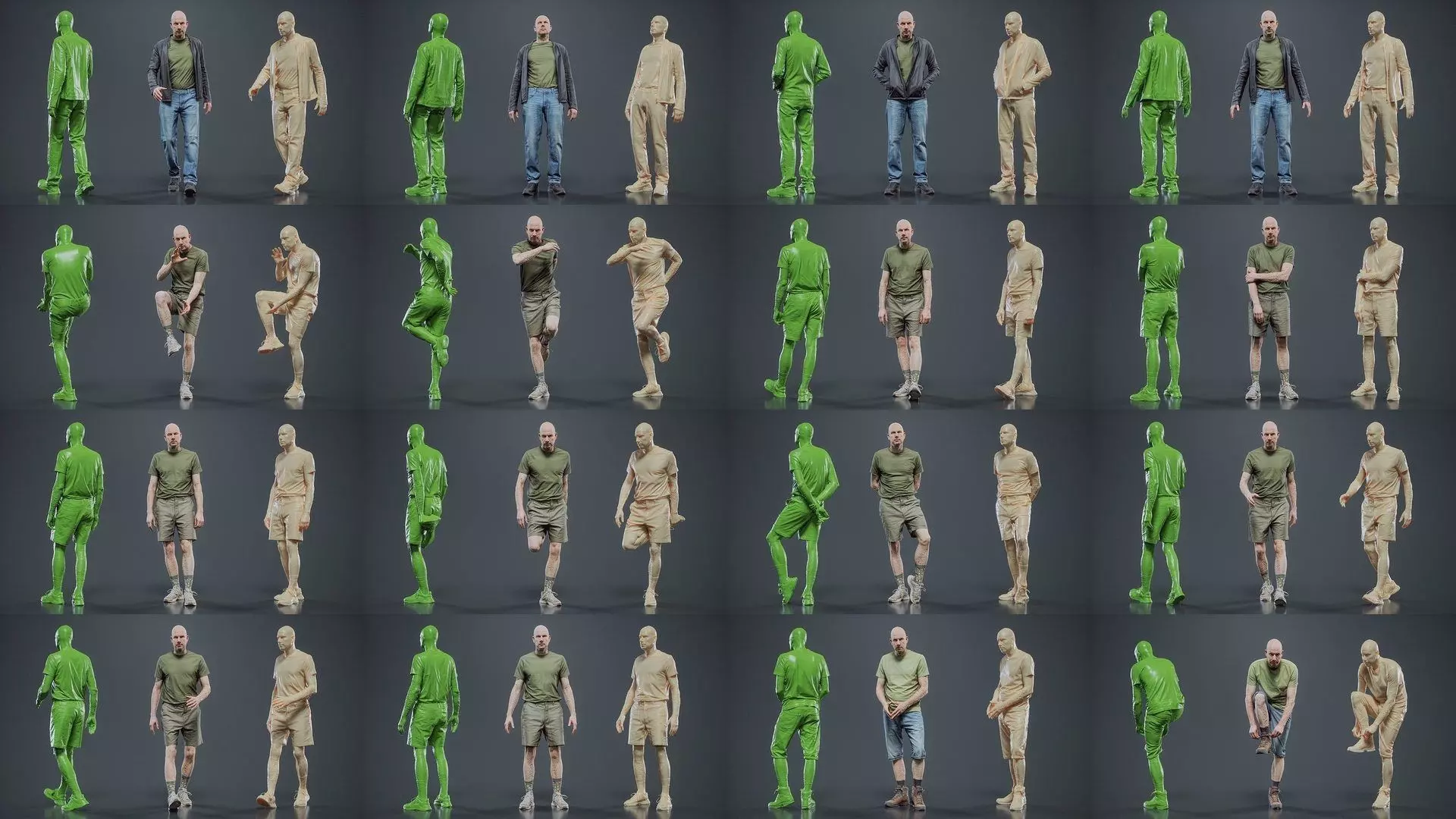 69 Male Characters RAW Scan 3D Model Collection_0