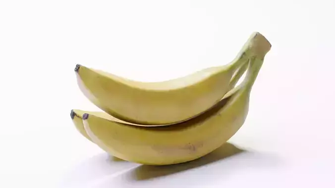 Photorealistic Banana 3D Model - Bunch-of-Three