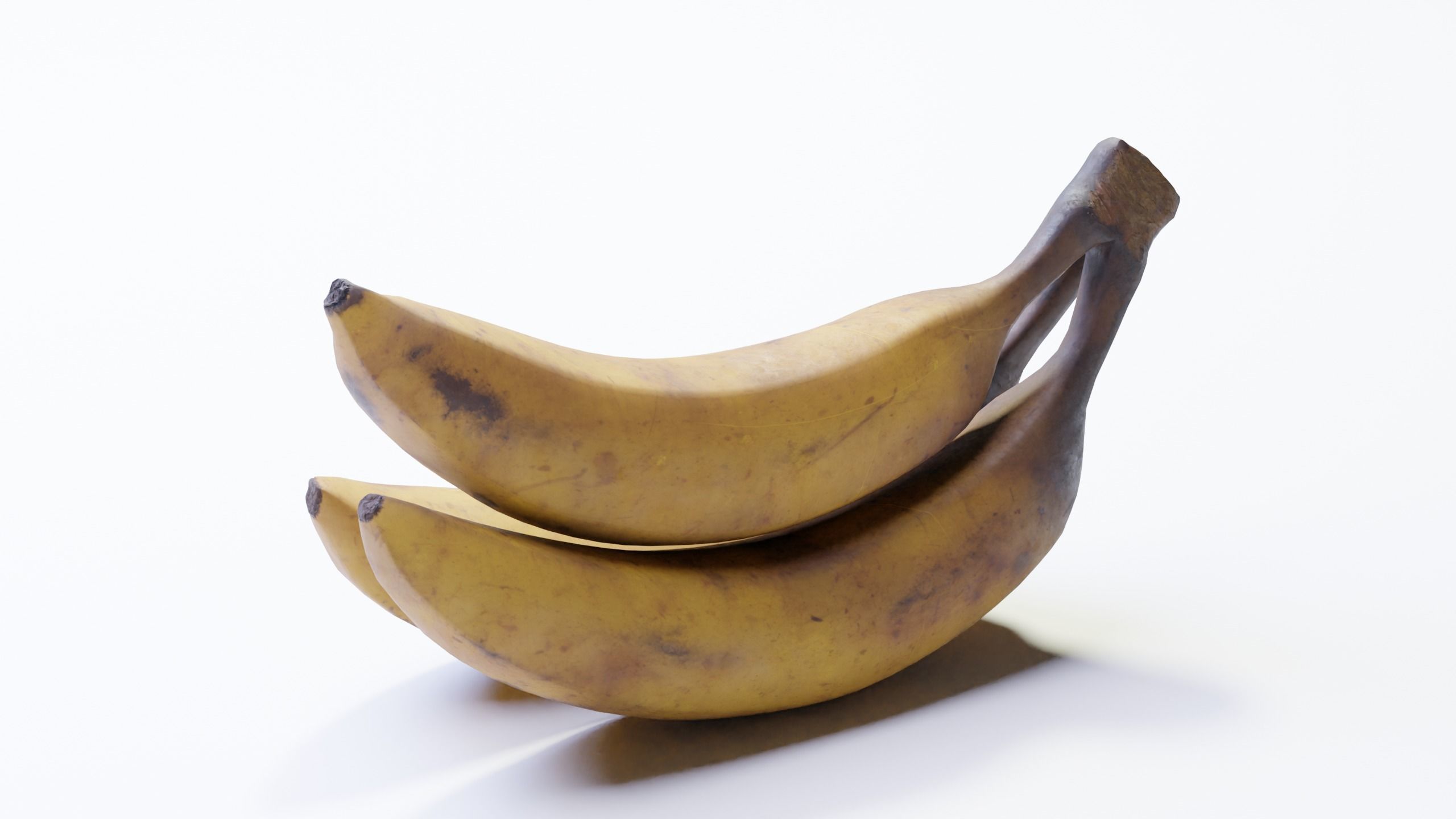 Photorealistic Banana 3D Model - Bunch-of-Three Low-poly 3D model_3