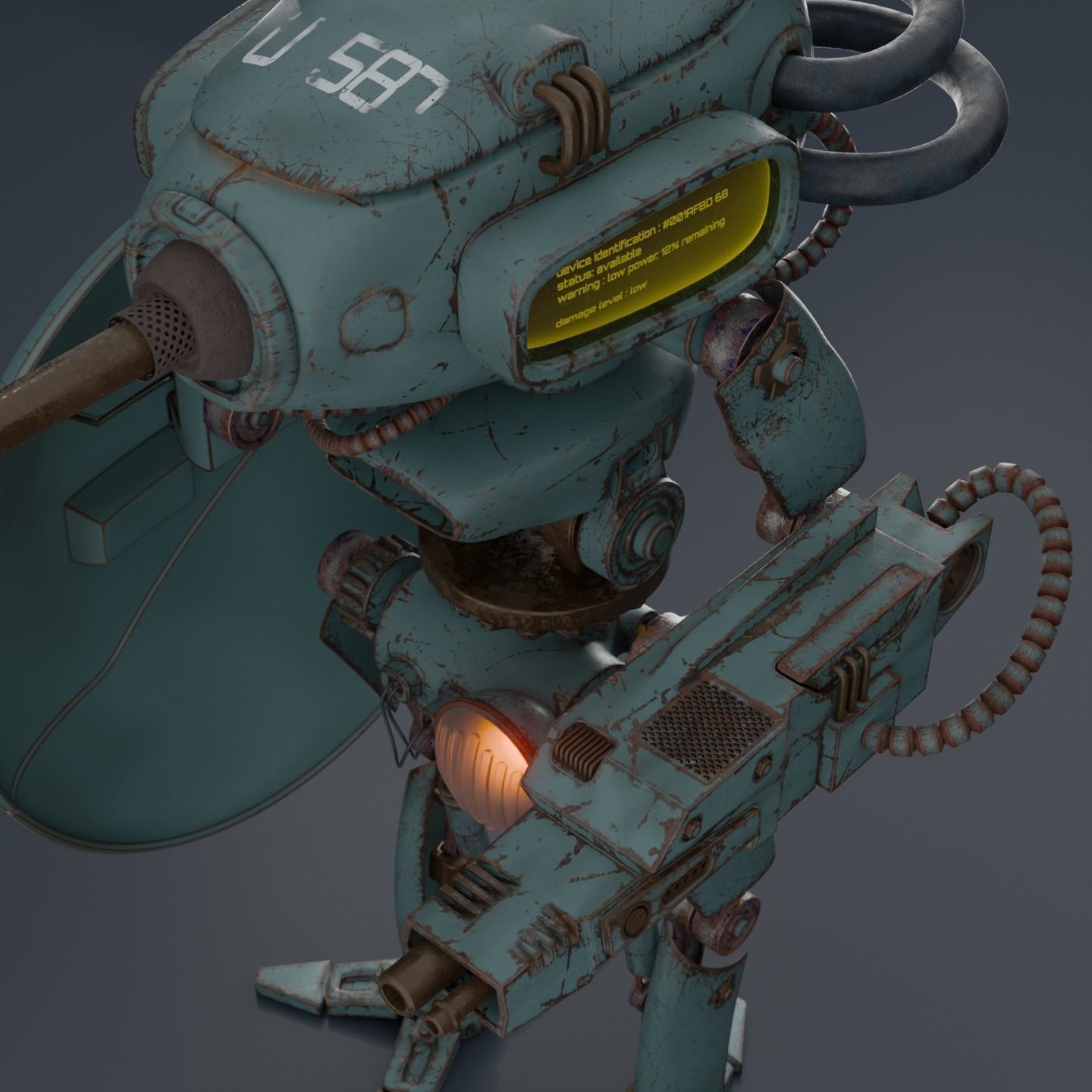 Gun Robot I 3D model_4